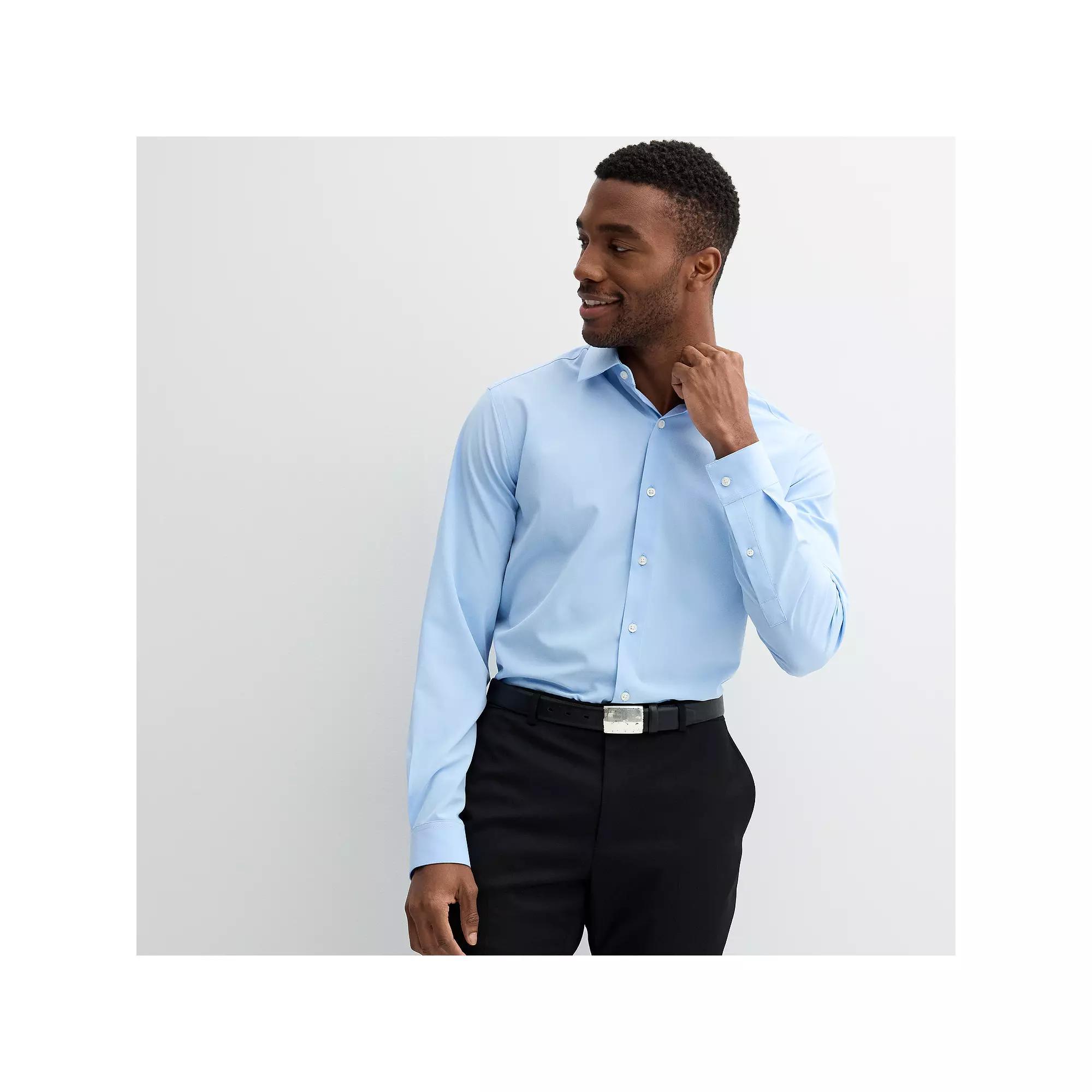 Men's Apt. 9® Performance Regular-Fit Wrinkle Resistant Dress Shirt, Size: Medium-34/35, Black Solid Product Image