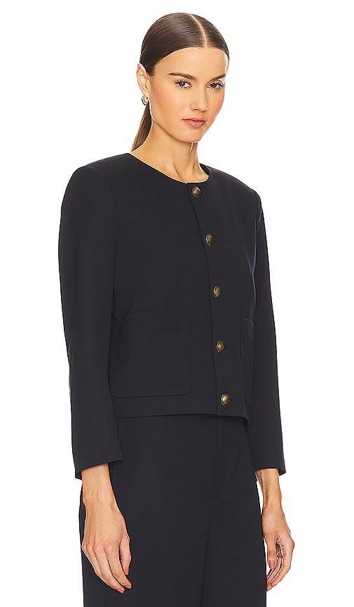 Womens Stretch-Wool Crewneck Jacket Product Image