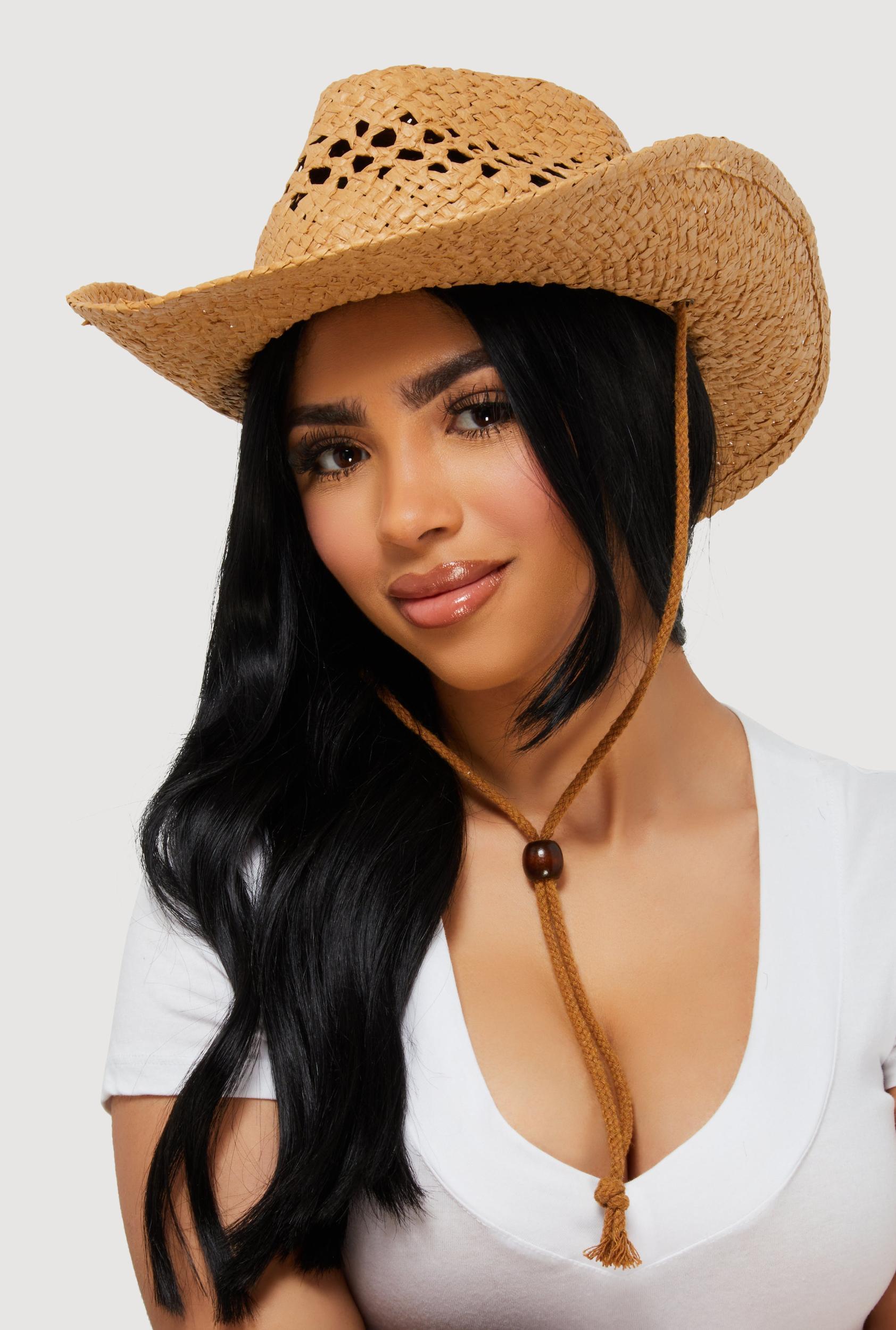 Woven Straw Cowboy Hat Female Product Image