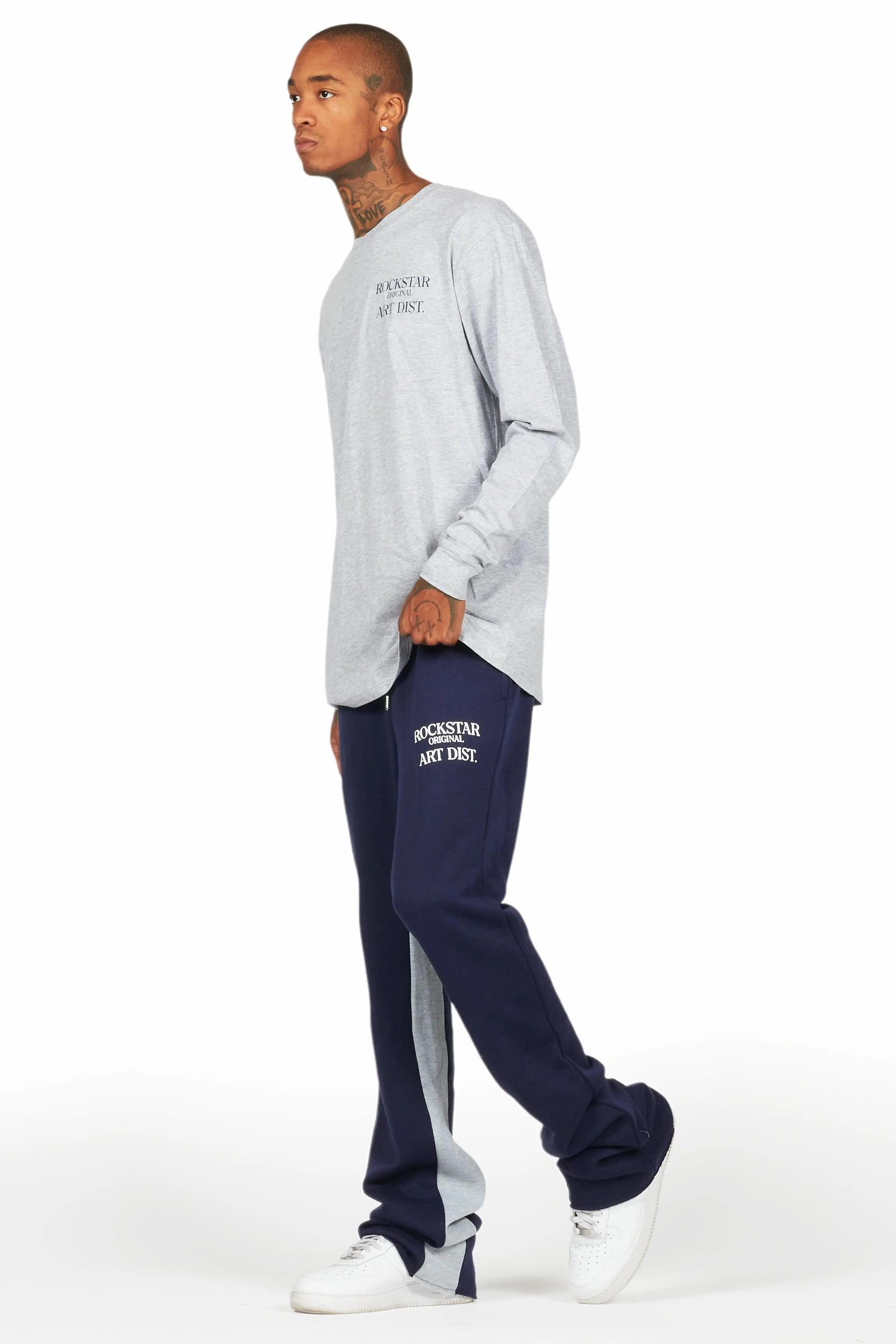 Briggs Heather Grey Long Sleeve T-Shirt/Baggy Pant Set Male Product Image
