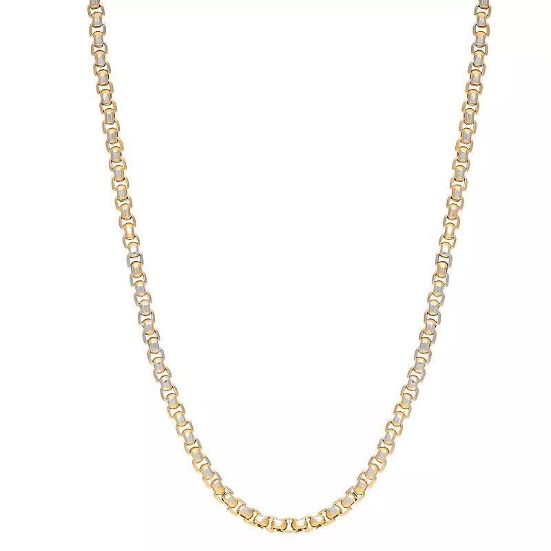 Men's LYNX Stainless Steel Box Chain Necklace, Size: 22", Gold Tone Product Image