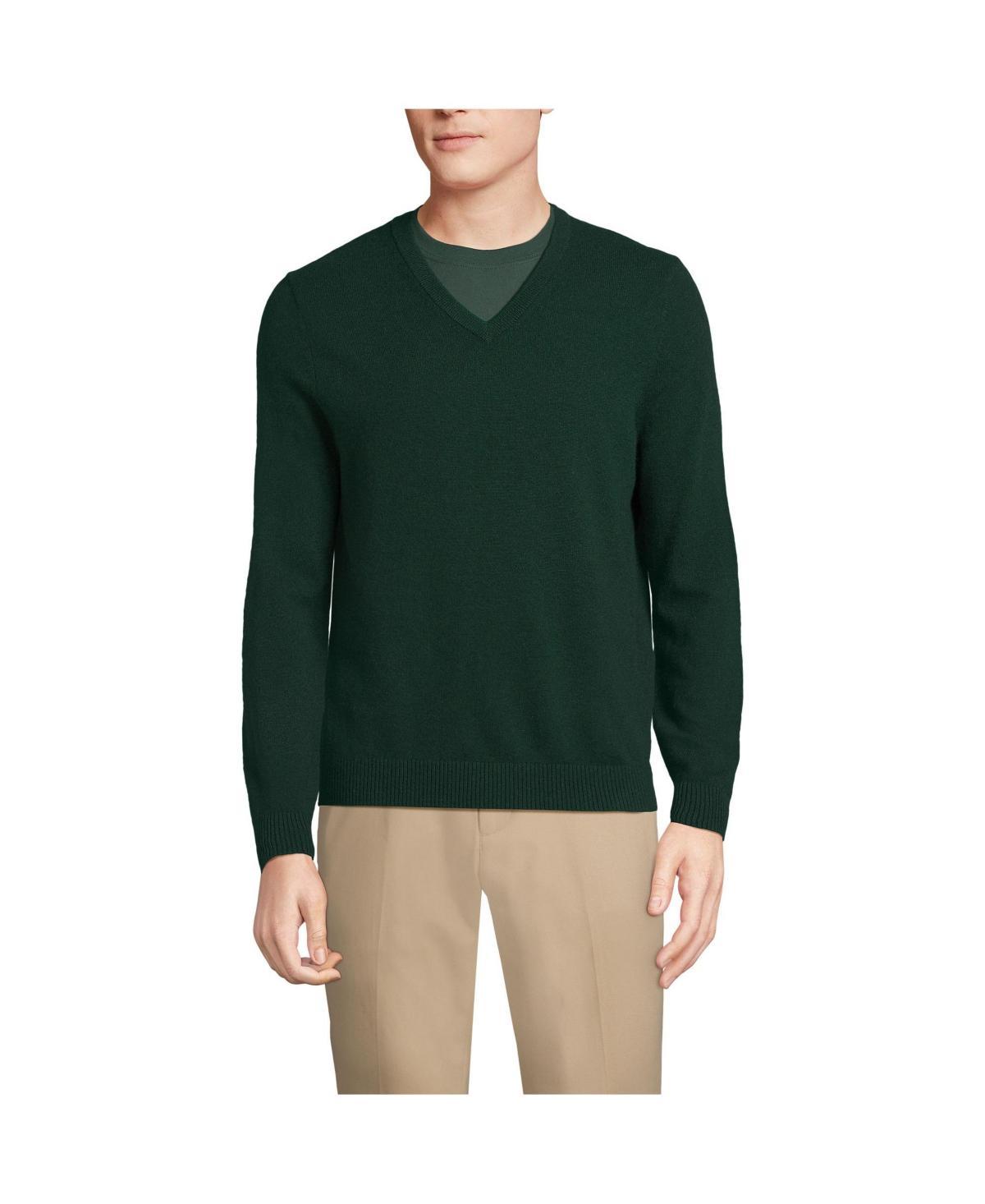 Men's Lands' End Fine-Gauge Cashmere V-neck Sweater, Size: Large, Fresh Red Product Image