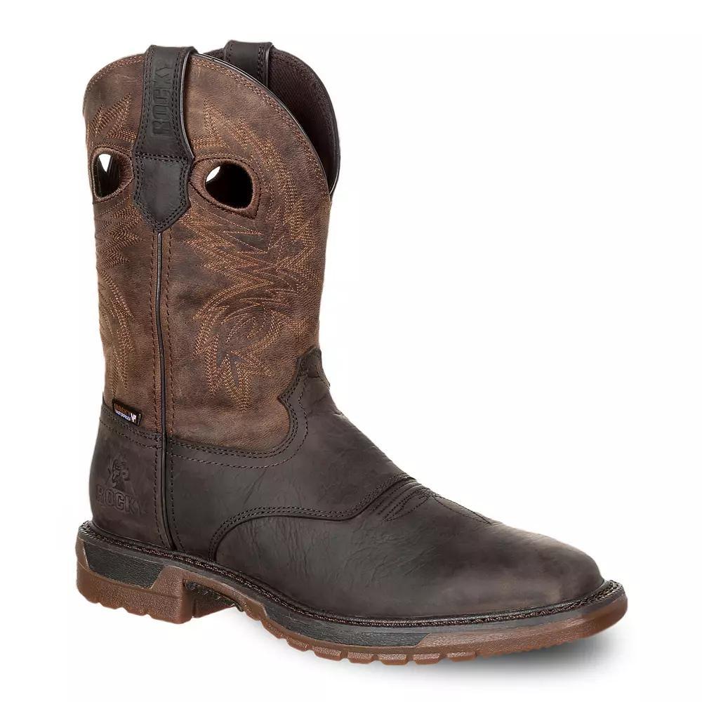 Rocky Original Ride Men's Waterproof Western Boots, Size: 9 Wide, Dark Brown Crazy Horse Product Image