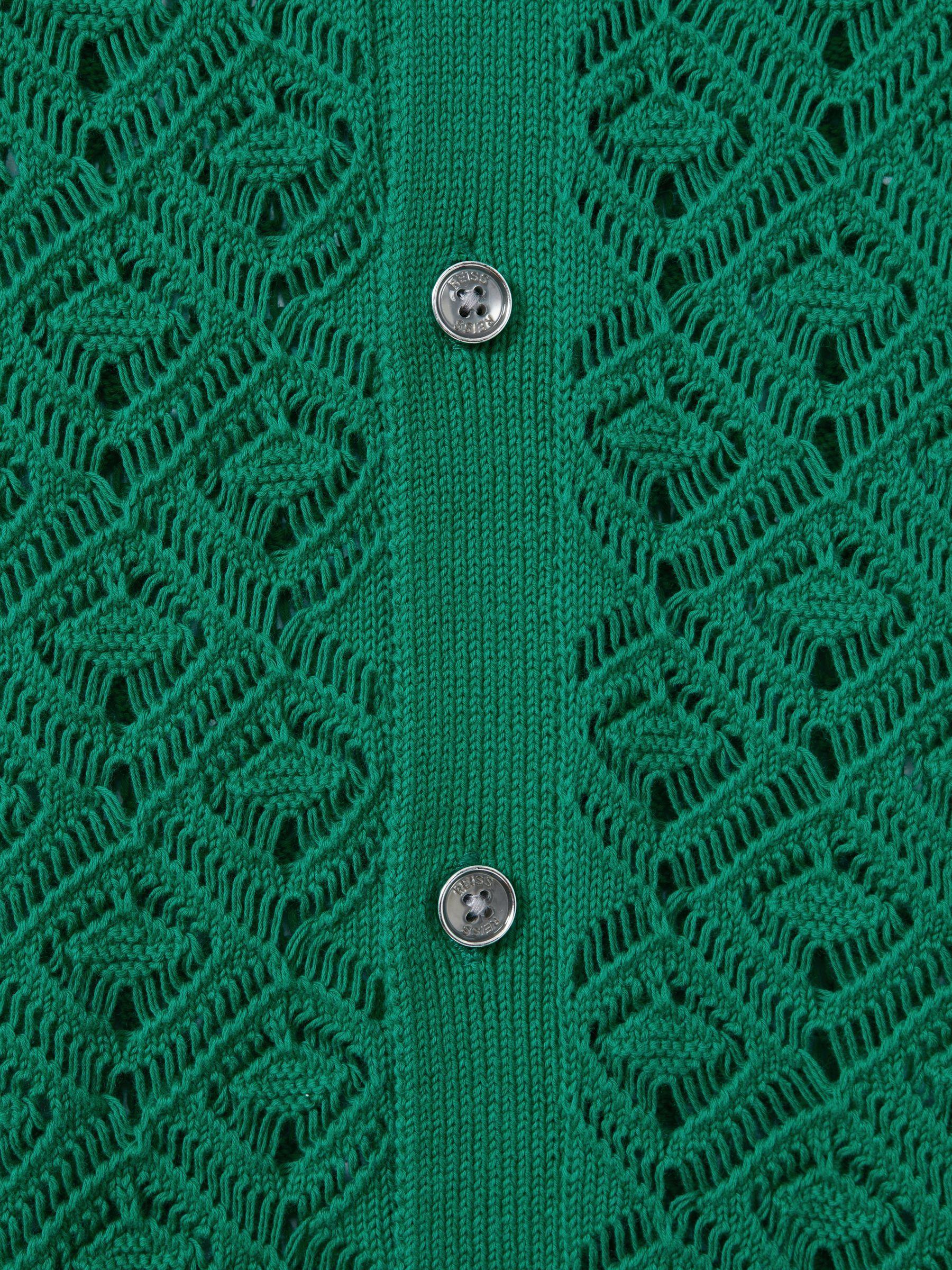 Crochet Cuban Collar Shirt in Bright Green Product Image