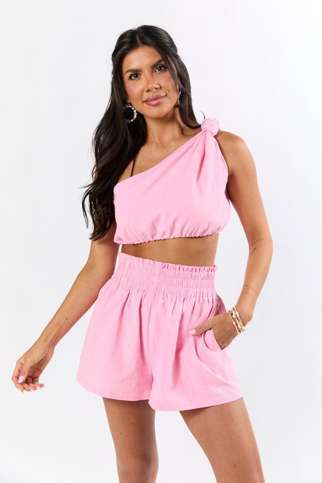 Paradise Is Calling Pink Knot Detail Two Piece Set FINAL SALE Product Image