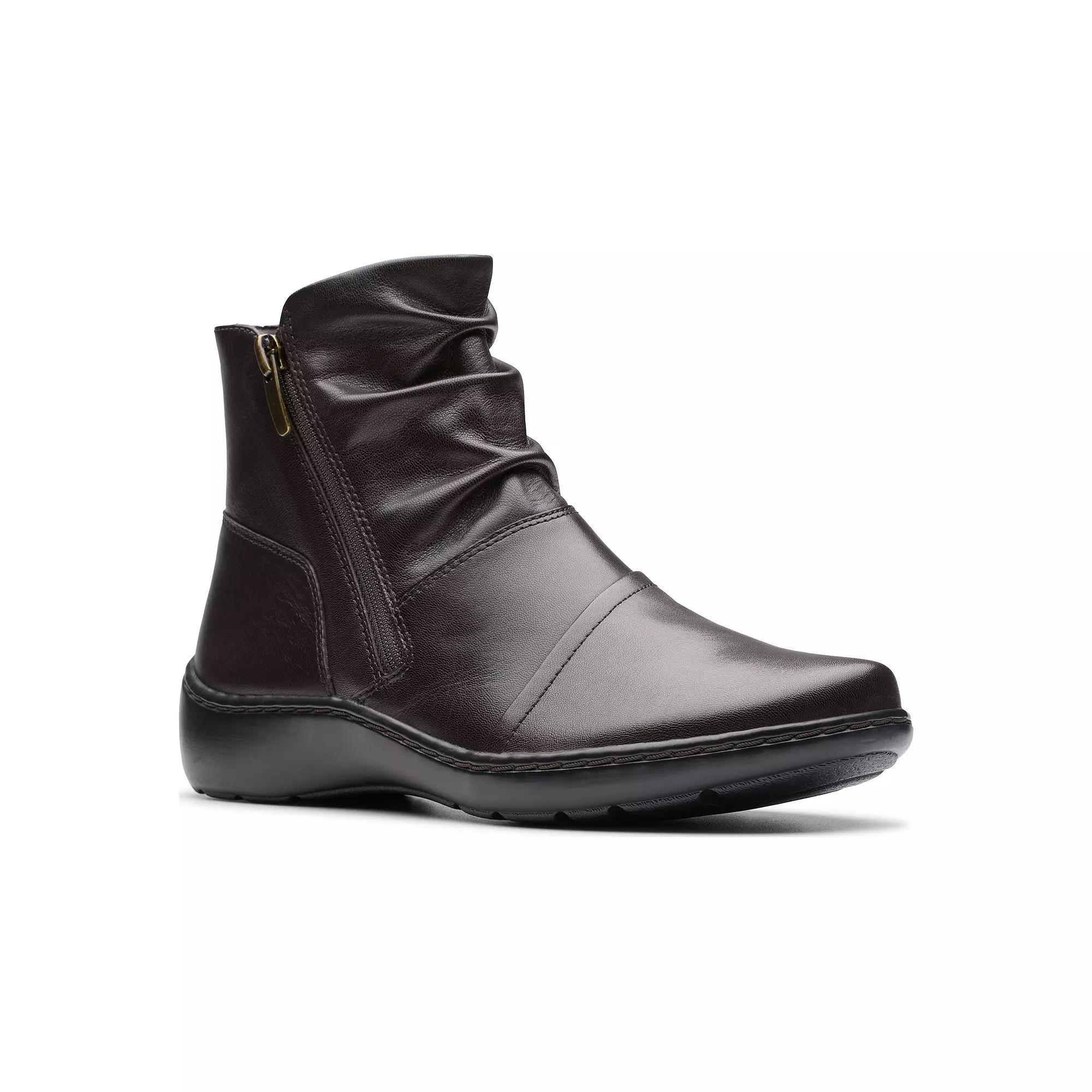 Clarks® Cora Pace Women's Leather Boots, Size: 7.5, Brown Product Image