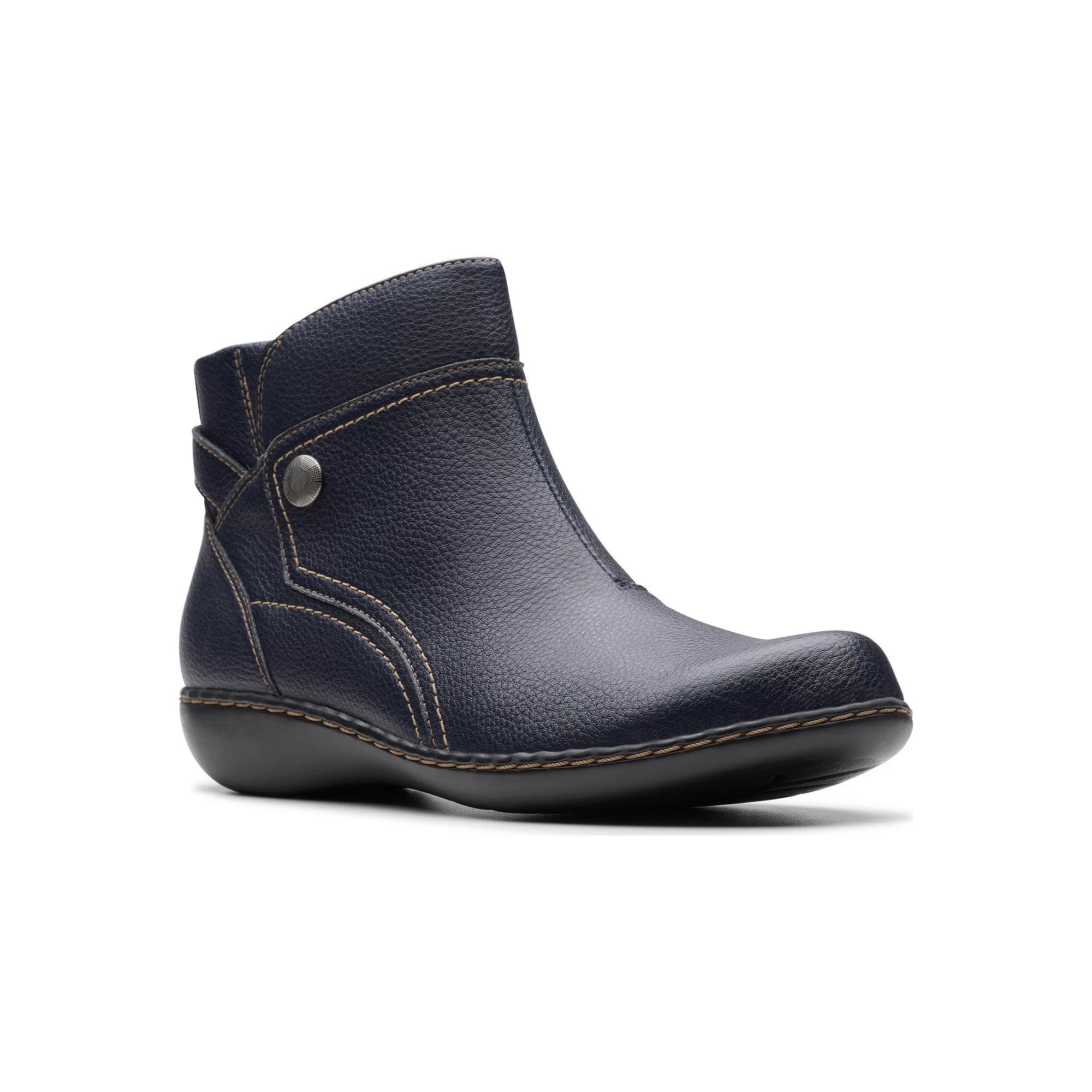 Clarks® Ashland Mabel Women's Leather Ankle Boots, Size: 6.5, Blue Tumbled Product Image