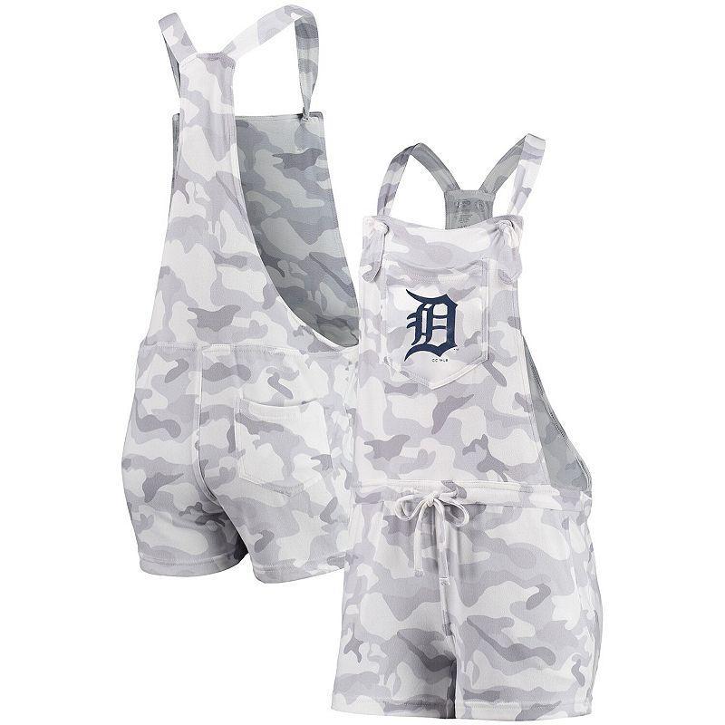 Women's Concepts Sport Gray Detroit Tigers Camo Overall Romper, Size: Small, Grey Product Image