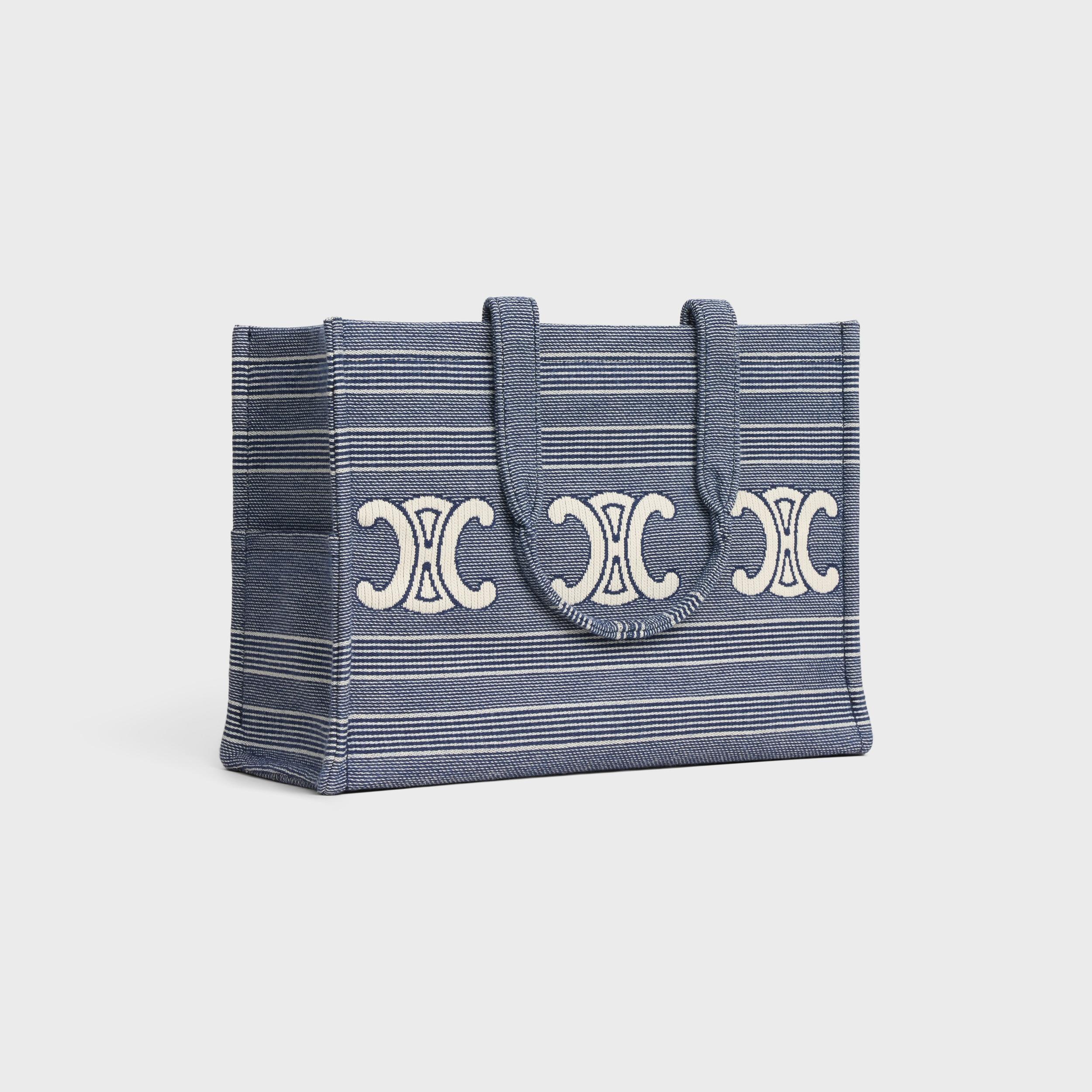 Large Cabas Thais IN Striped Textile With Triomphe Product Image