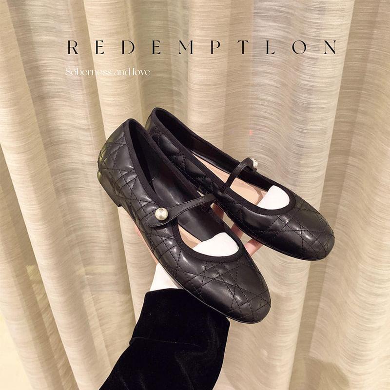Quilted Mary Jane Flats Product Image