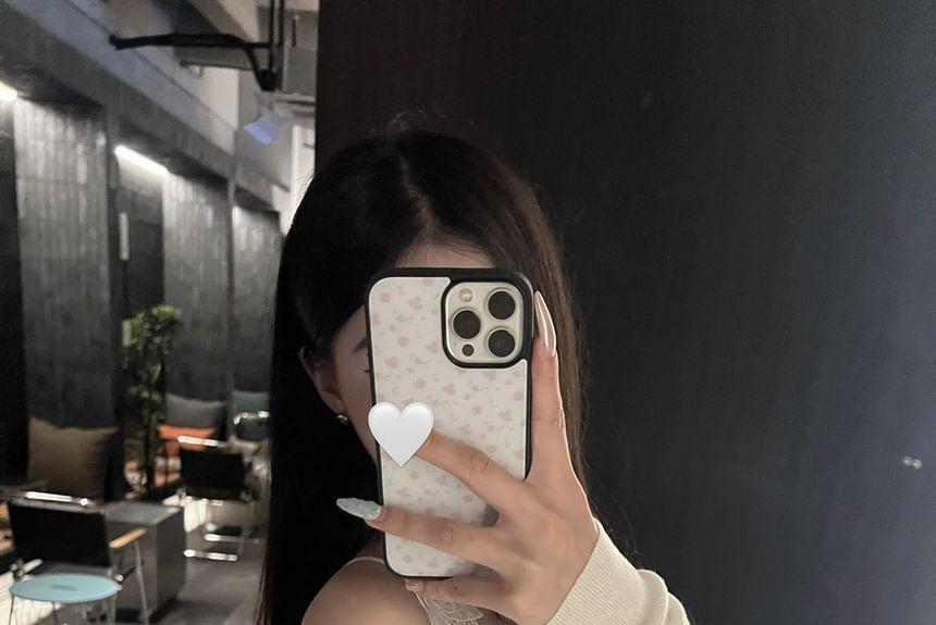 Long-Sleeve Off-Shoulder Plain Butterfly Accent Knit Top Product Image