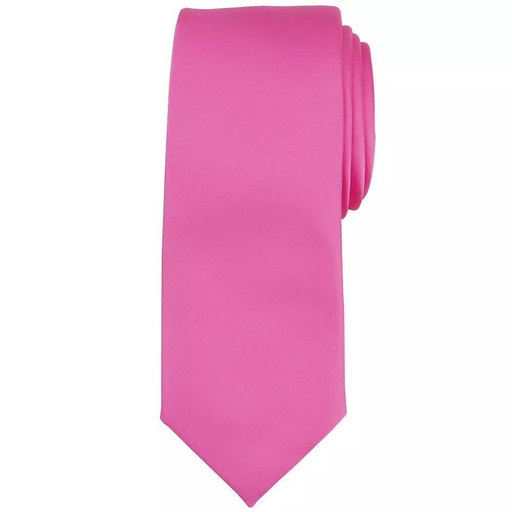 Mens Bespoke Solid Sateen Slim Tie, Brown Product Image