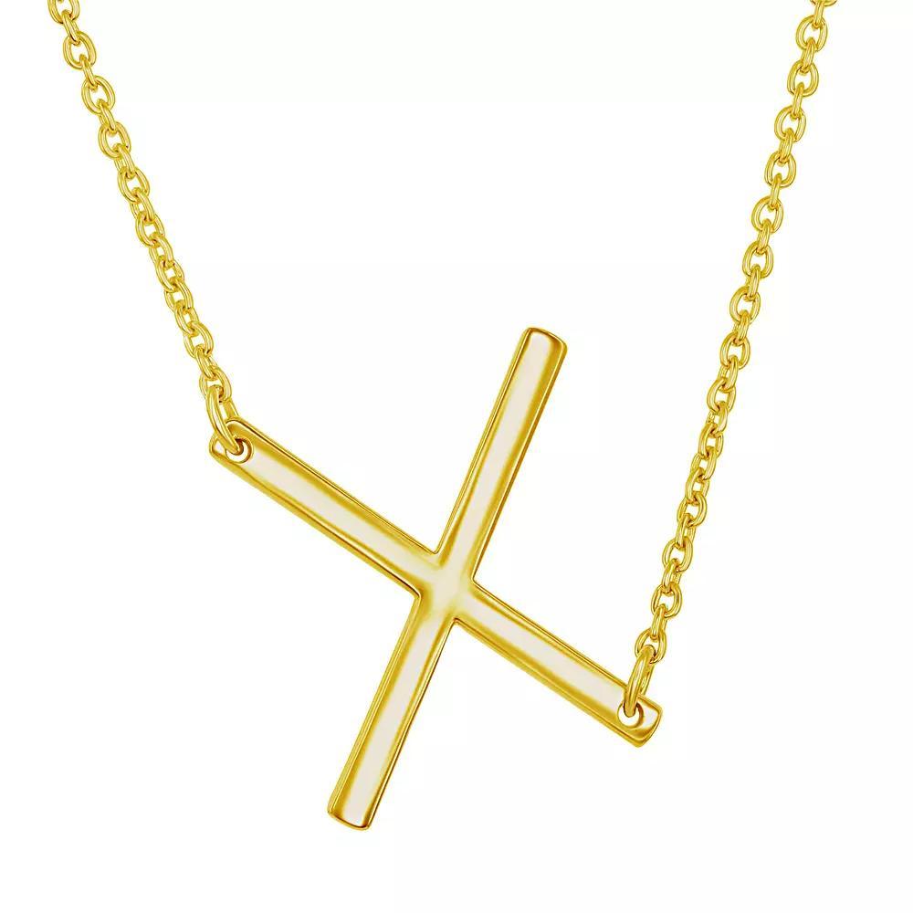 Sterling Silver Sideways Initial Necklace, Womens Sterling B Product Image