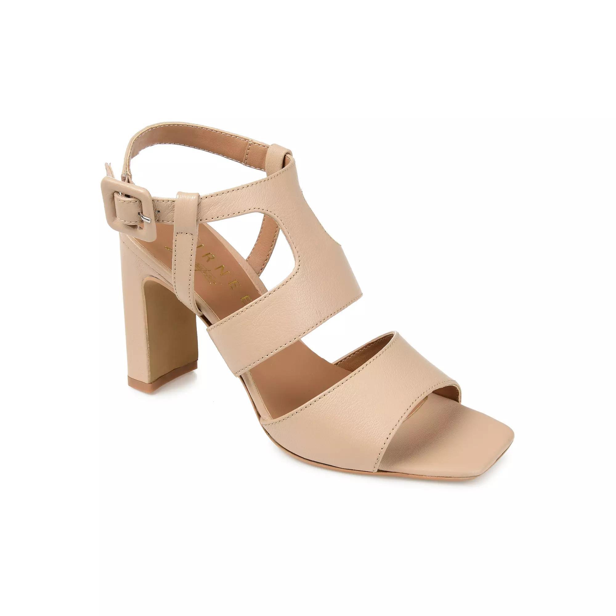 Journee Signature Beckie Women's Leather Dress Sandals, Size: 9, Beige Product Image