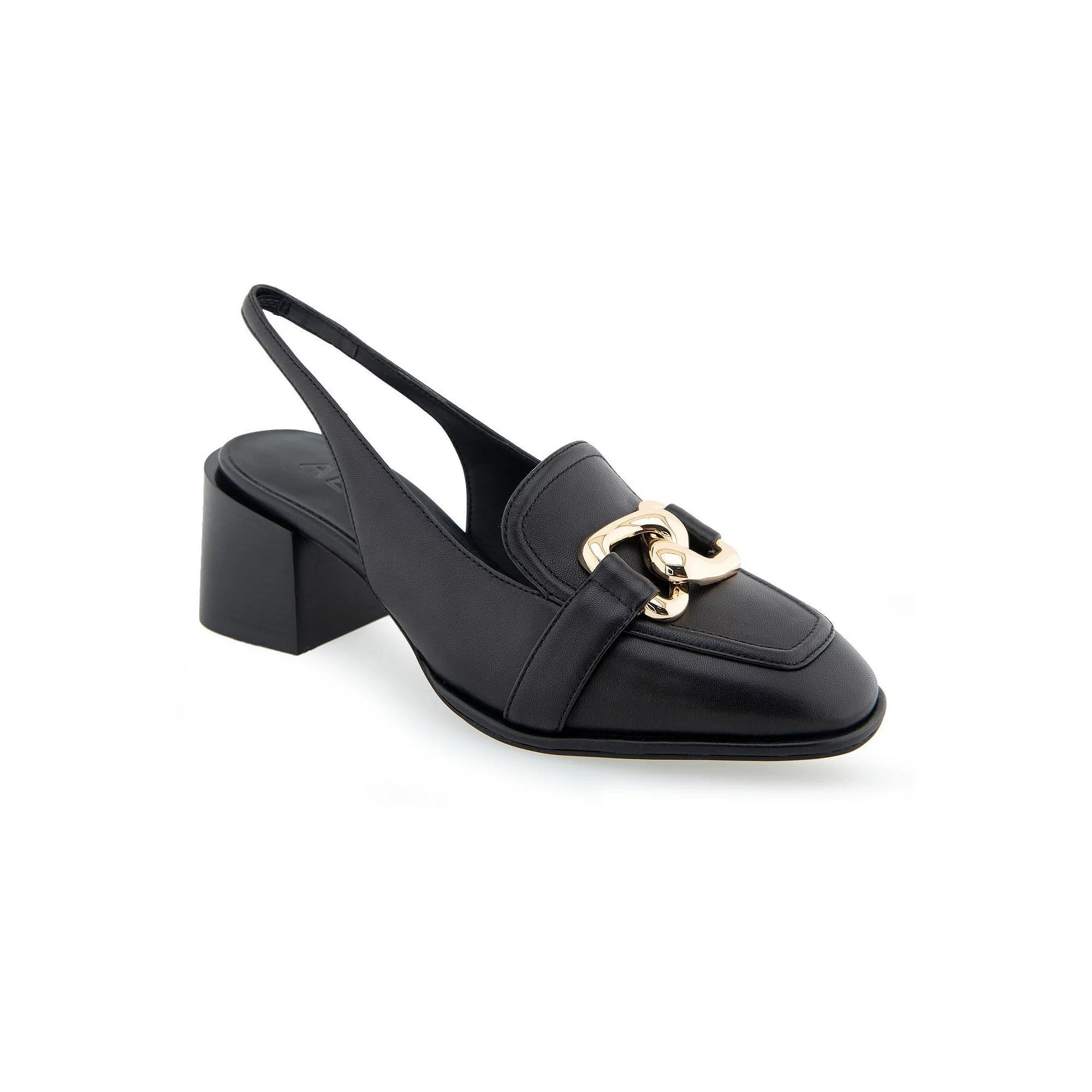 Aerosoles Allure Women's Slingback Heeled Loafers, Size: 5, Black Leather Product Image
