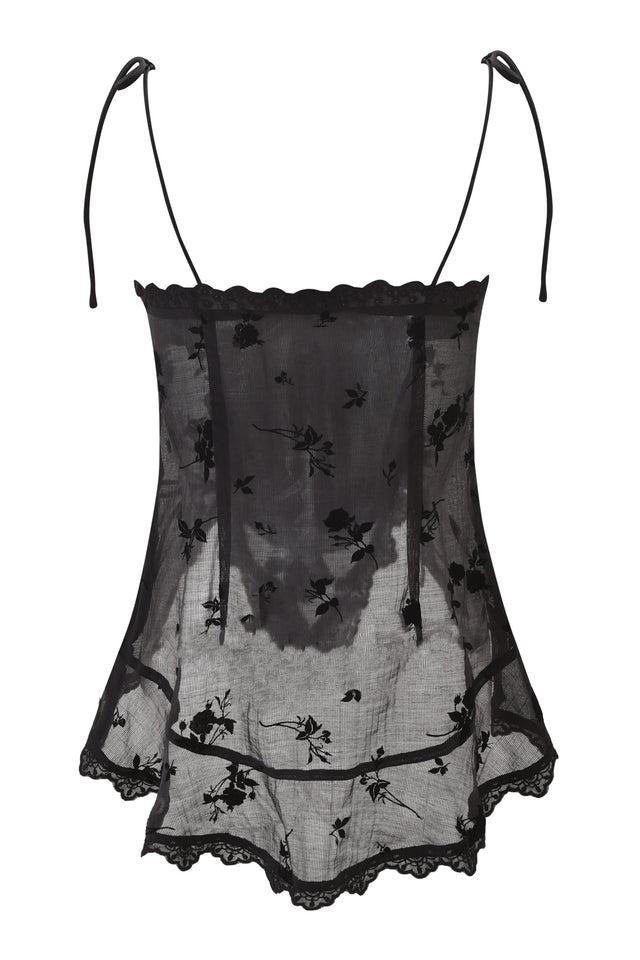 MEADOW WOVEN CAMISOLE TOP - BLACK Product Image