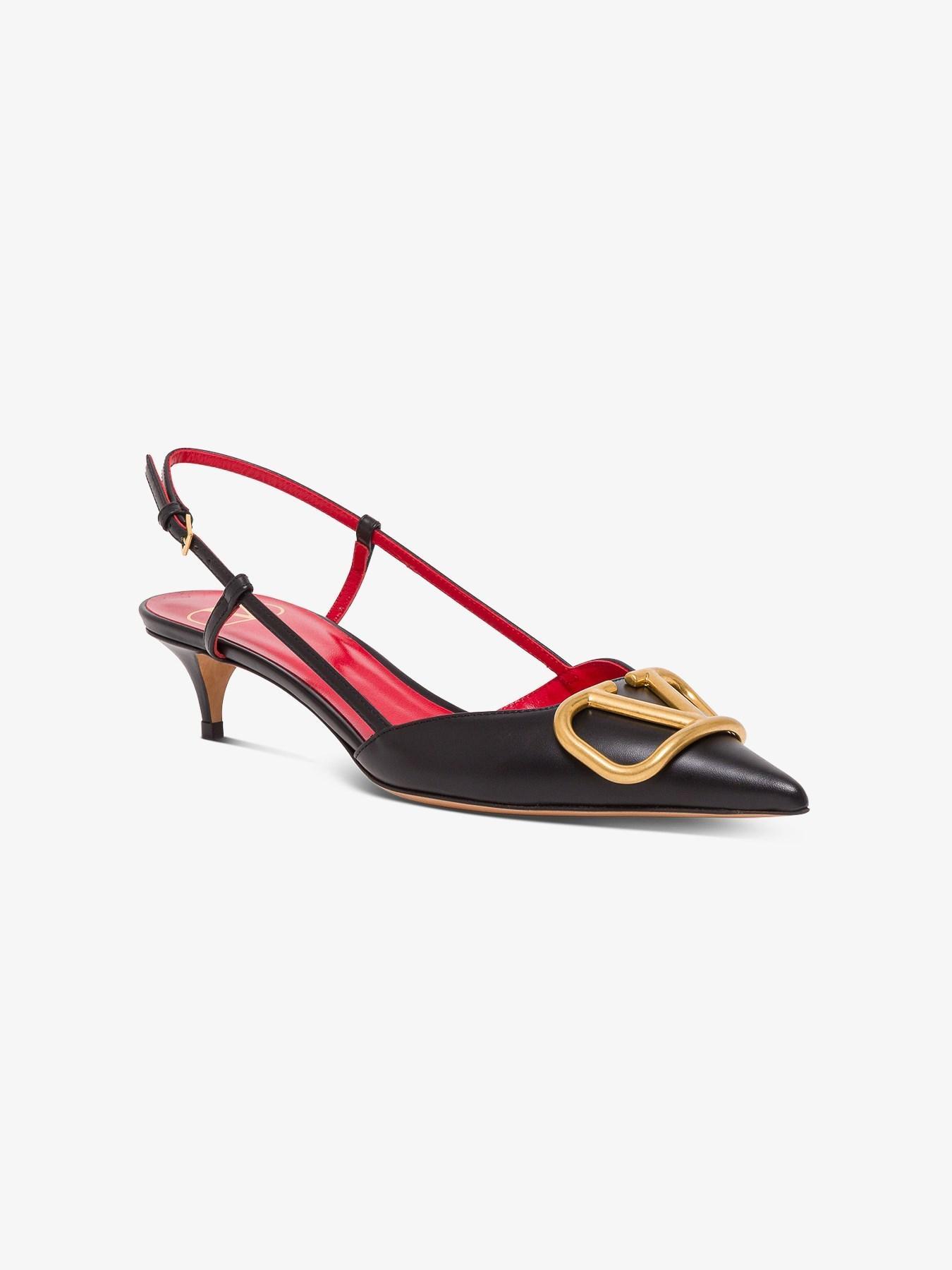 VALENTINO GARAVANI Black Vlogo Signature Slingback Pumps Product Image
