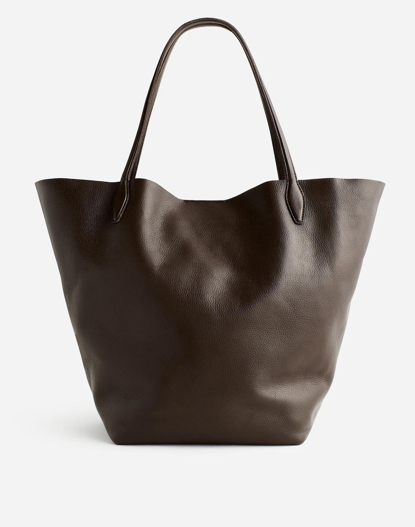 The Oversized Shopper Tote in Soft Grain Leather Product Image