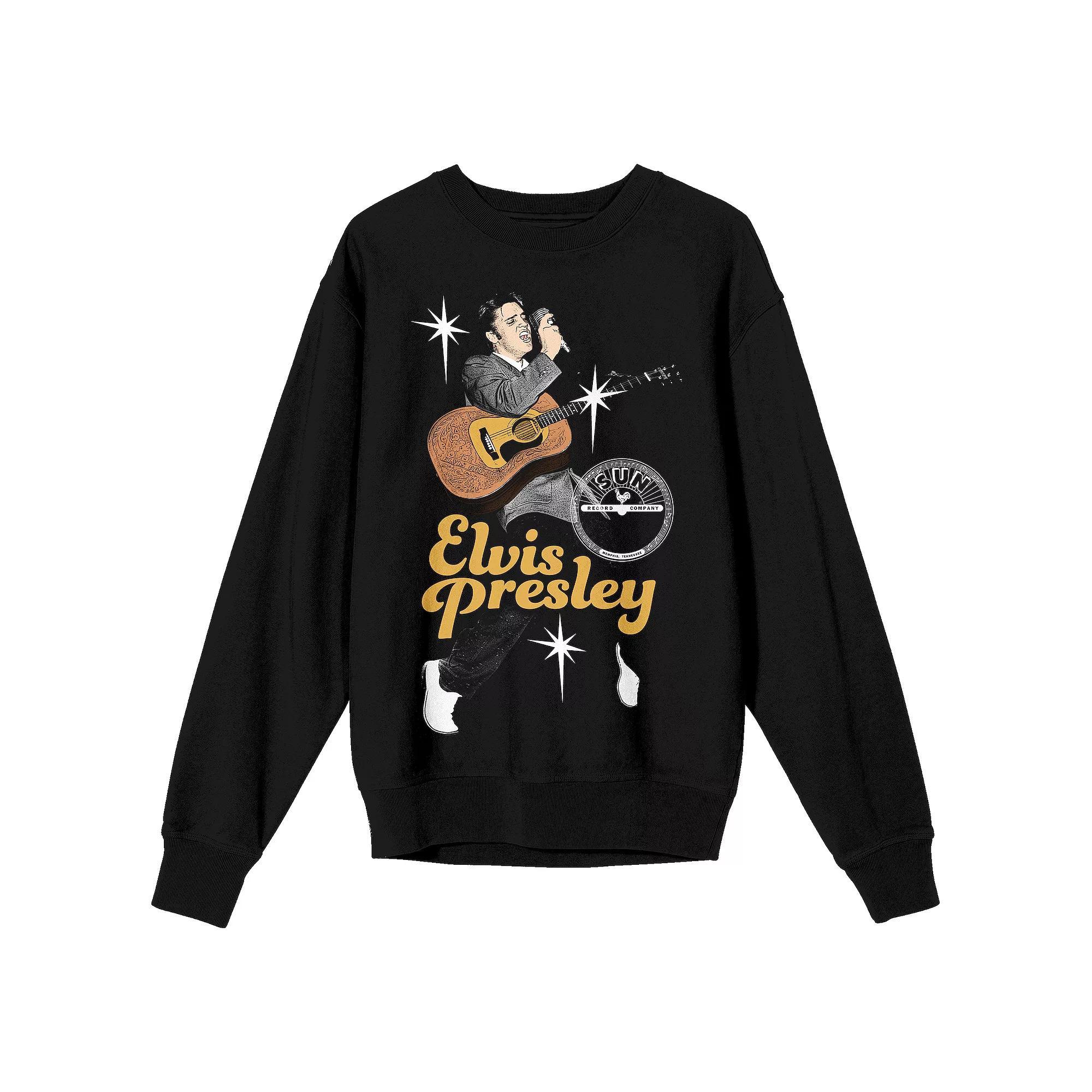 Men's Sun Records Elvis Presley Long Sleeve Graphic Tee, Size: XL, Black Product Image