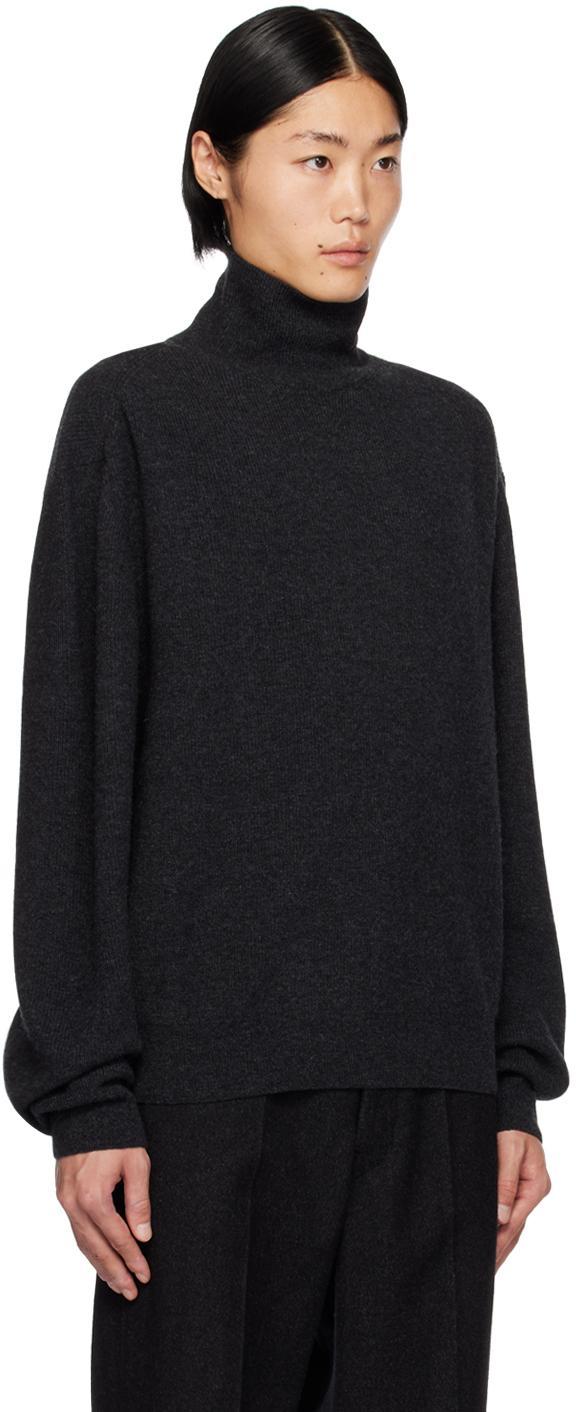 LEMAIRE Gray Relaxed Turtleneck In Grey Product Image