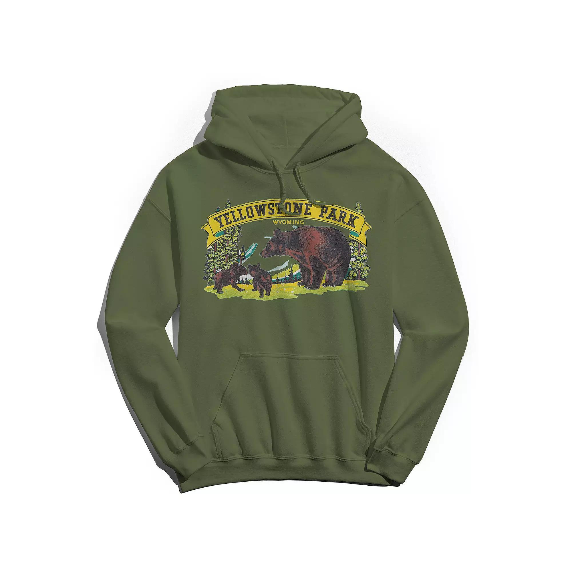 Men's Yellowstone Park Hoodie, Size: XXL, Military Green Product Image