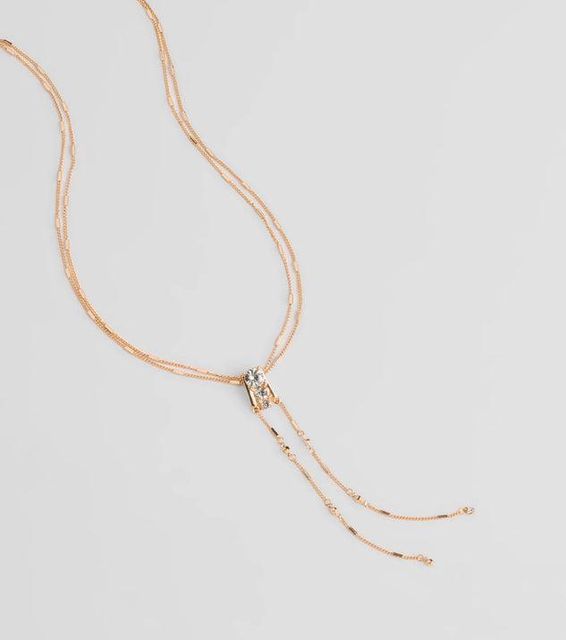 Simply Sweet Rhinestone Charm Layered Necklace Product Image