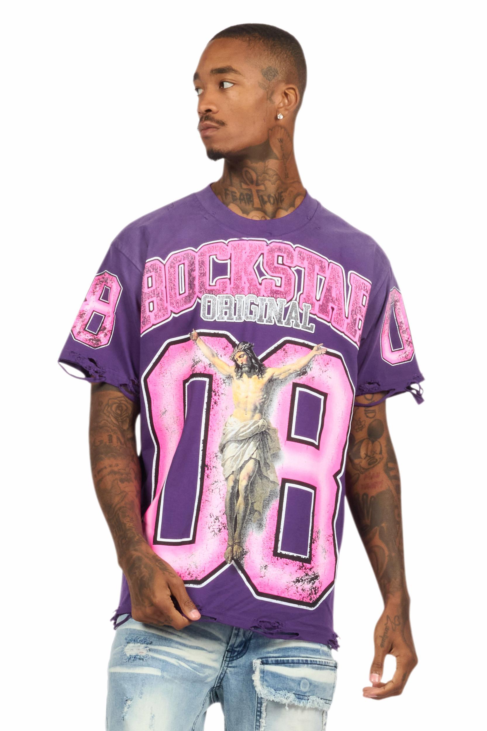 Fields Purple Oversized Graphic T-Shirt Male Product Image