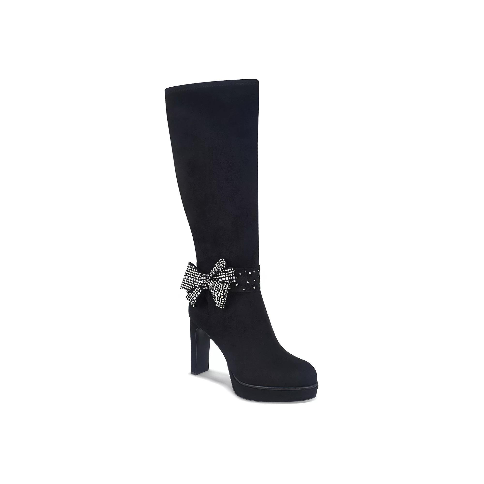 Impo Onneli Women's Bling Stretch Over-the-Knee Platform Boots, Size: 7.5, Black Product Image