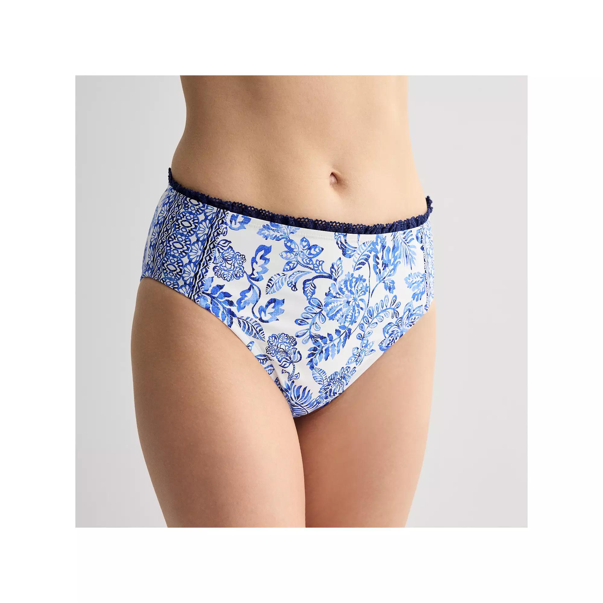 Women's Freshwater Banded Hipster Swim Bottoms, Size: XL, Oia Floral Product Image