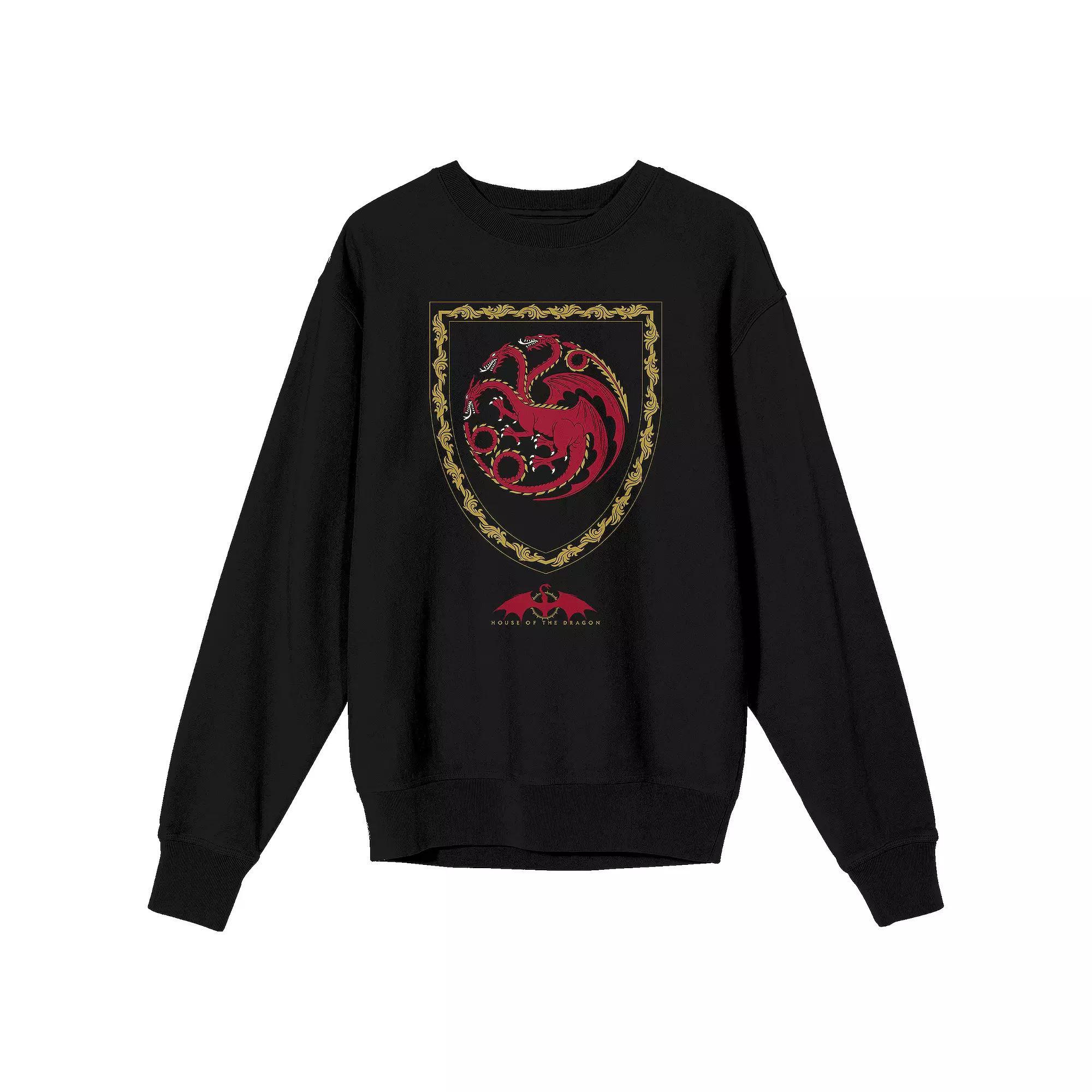 Men's House of the Dragon Red Long Sleeve Tee, Size: XXL, Black Product Image
