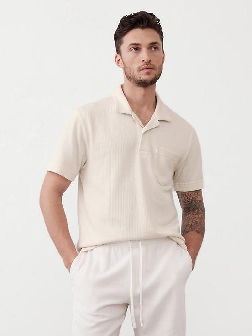 Texture Striped Polo Product Image