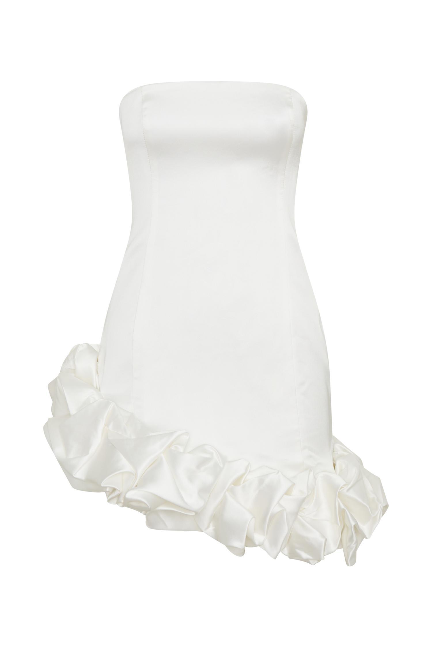 Alba Bubble Mini Dress - White Product Image