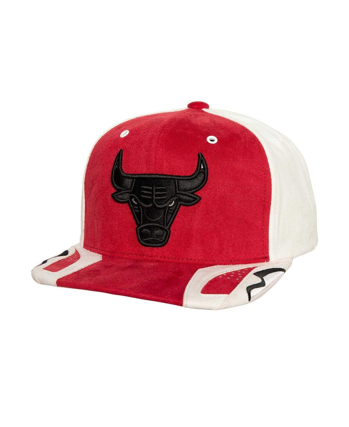 Men's Mitchell & Ness White/Red Chicago Bulls Day 6 Snapback Hat Product Image