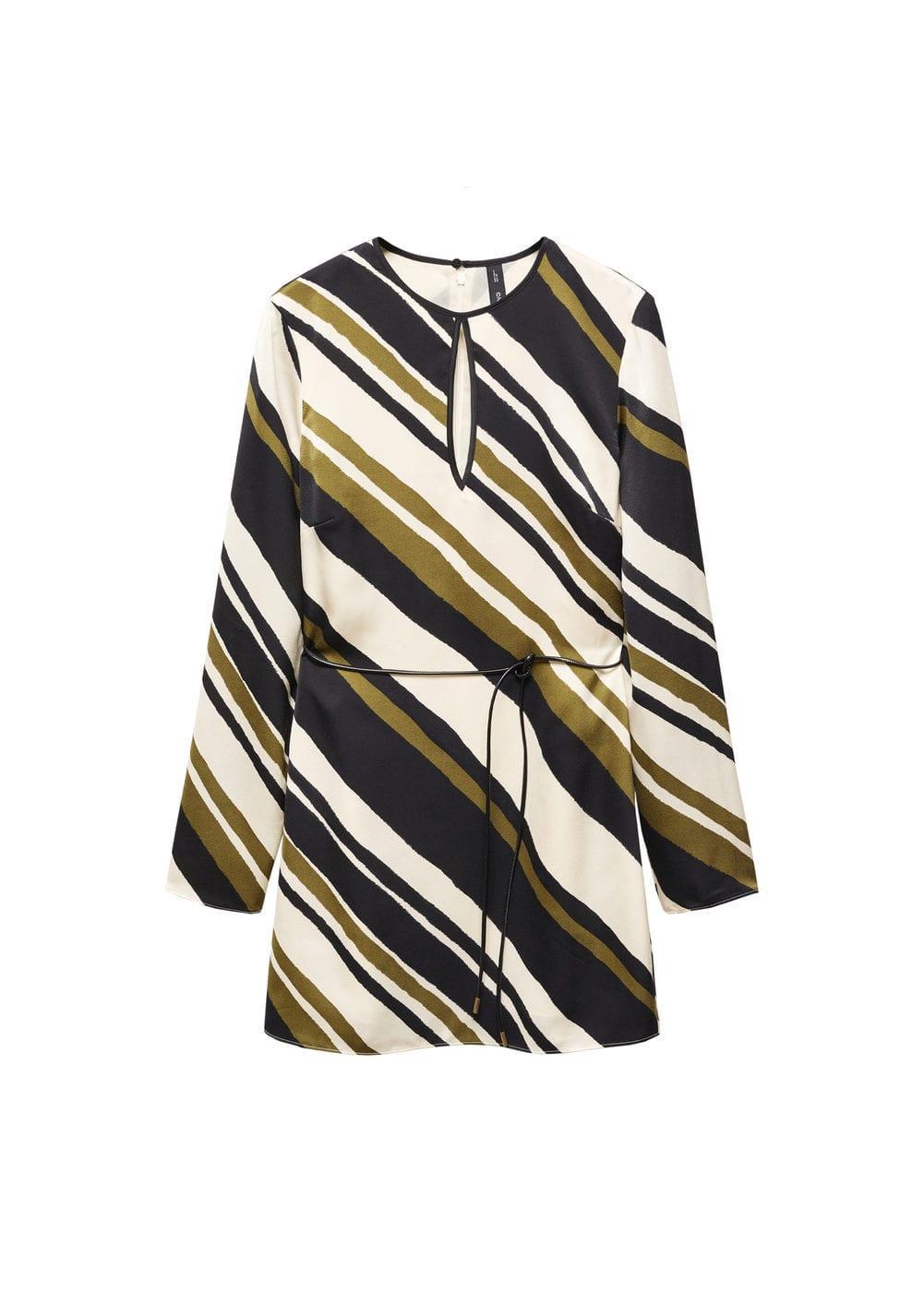 Mango Womens Belt Striped Dress Product Image