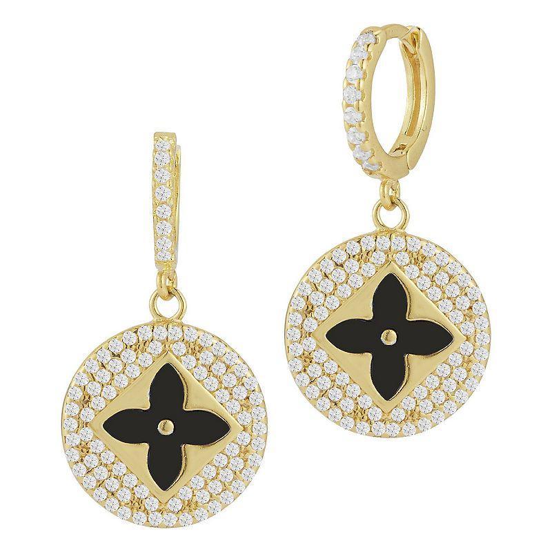 Sunkissed Sterling Gemstone & Cubic Zirconia Clover Earrings, Womens, Silver Tone White Product Image