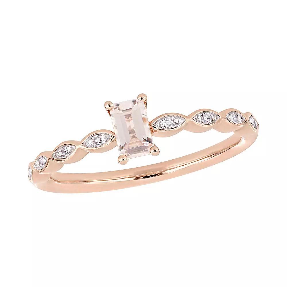 Stella Grace 10k Rose Gold Morganite & Diamond Accent Ring, Women's, Size: 8, 10k Pink Product Image