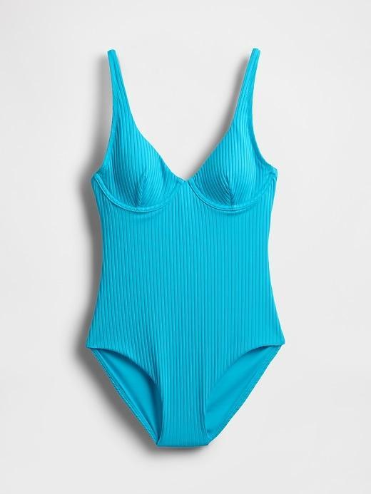 Rib One-Piece Balconette Swimsuit Product Image