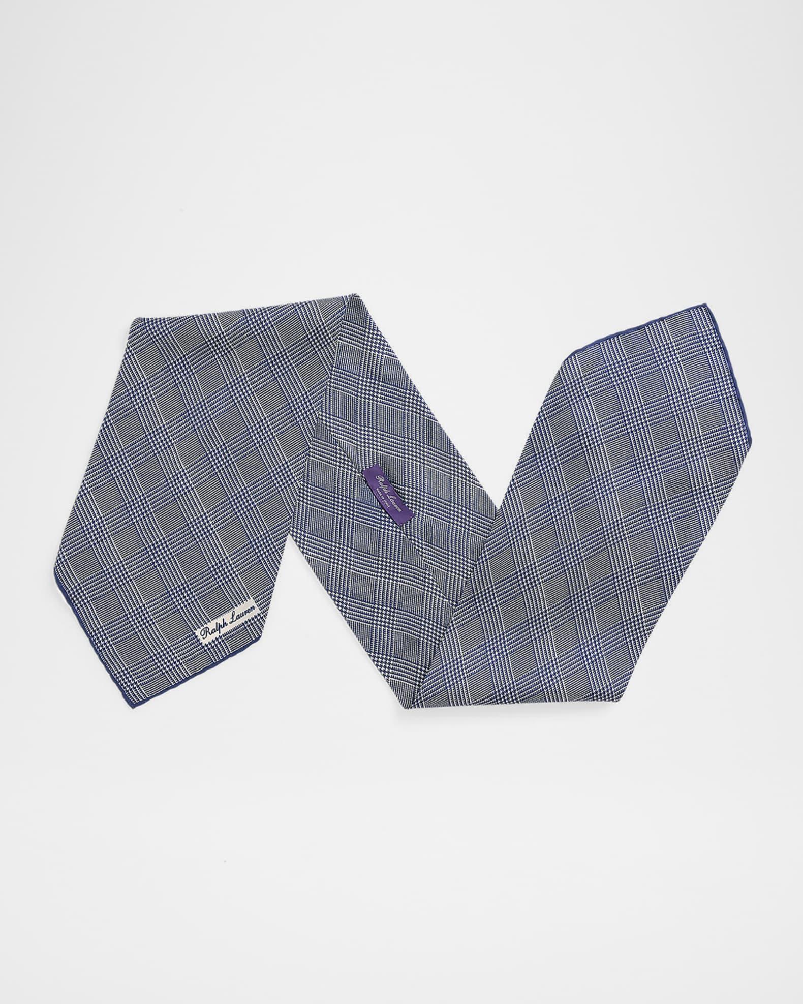 x Neiman Marcus Mens Glen Plaid Neckerchief Product Image