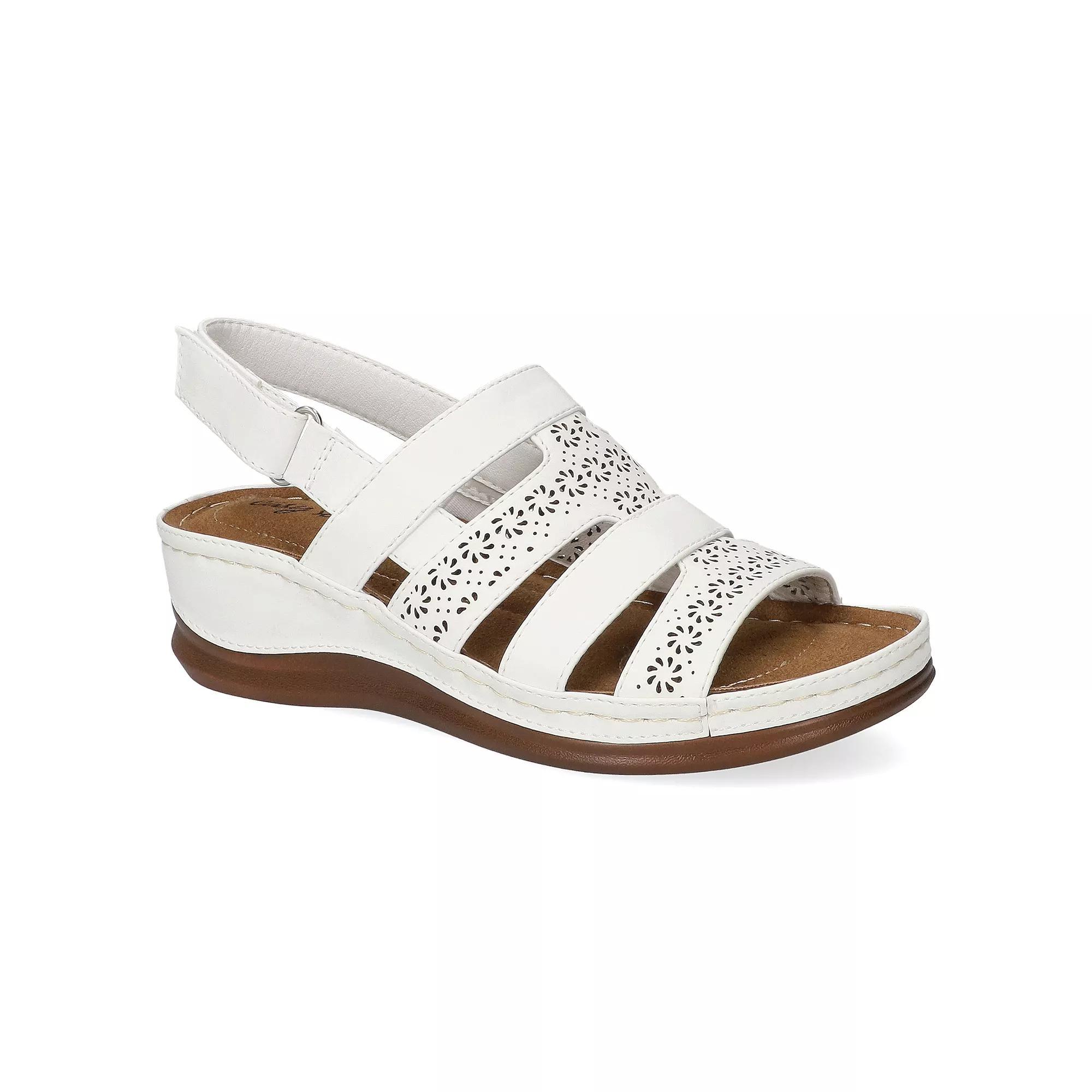 Easy Street Alexi Slingback Women's Wedge Sandals, Size: 9, White Product Image
