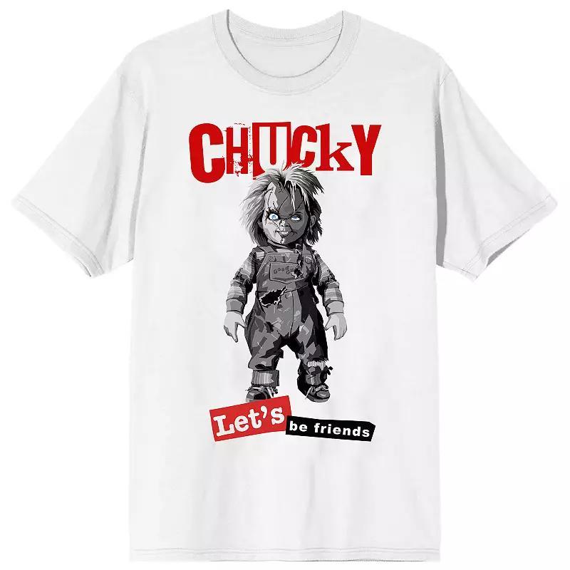 Men's Chucky Lets Be Friends Tee, Size: Medium, White Product Image