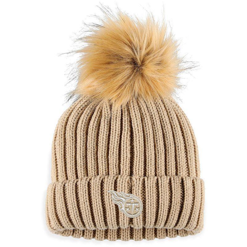 Womens WEAR by Erin Andrews Tan Tennessee Titans Neutral Cuffed Knit Hat with Pom Product Image