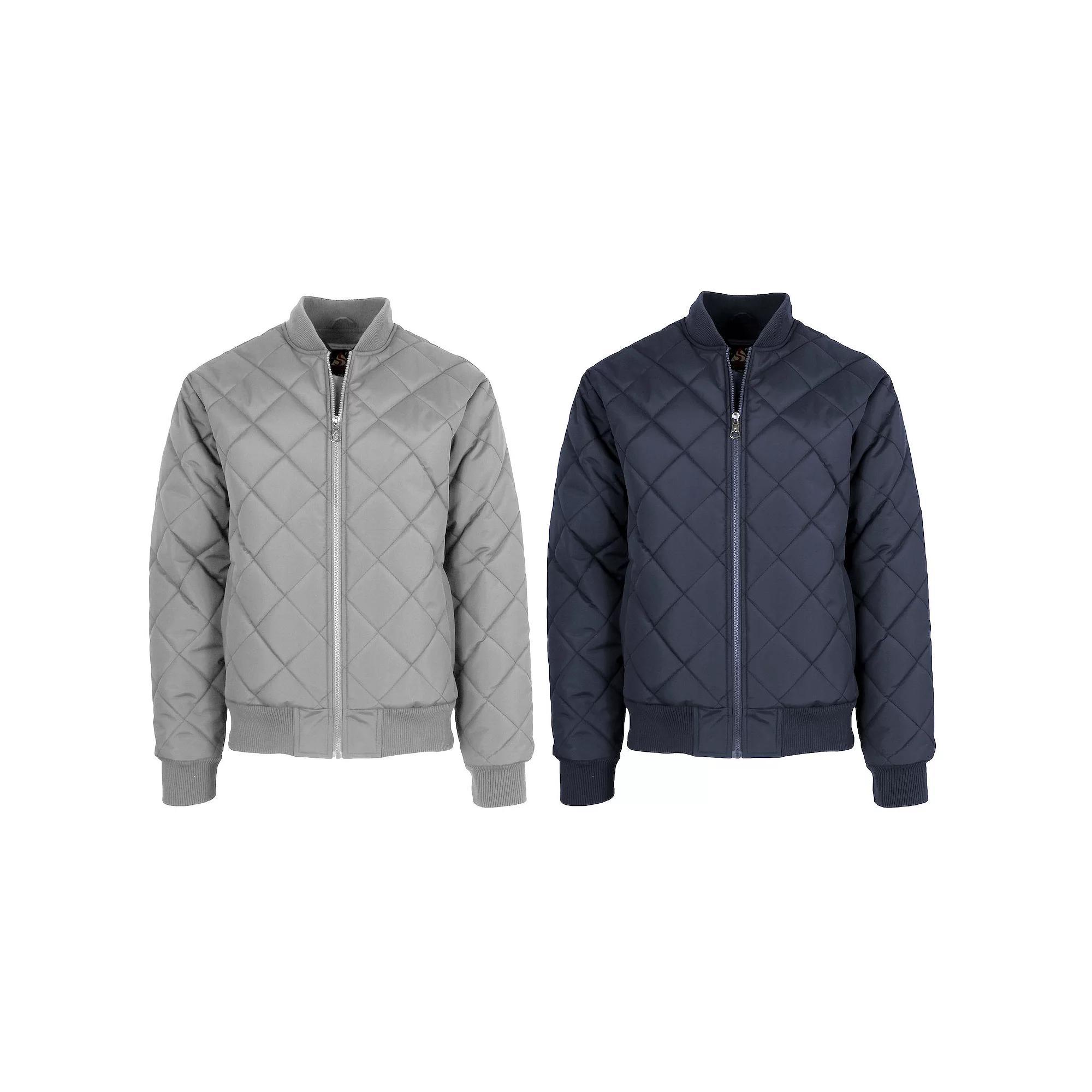2-Pack Men's Spire by Galaxy Heavyweight Quilted Bomber Jacket, Size: Small, Grey Gray Navy Product Image