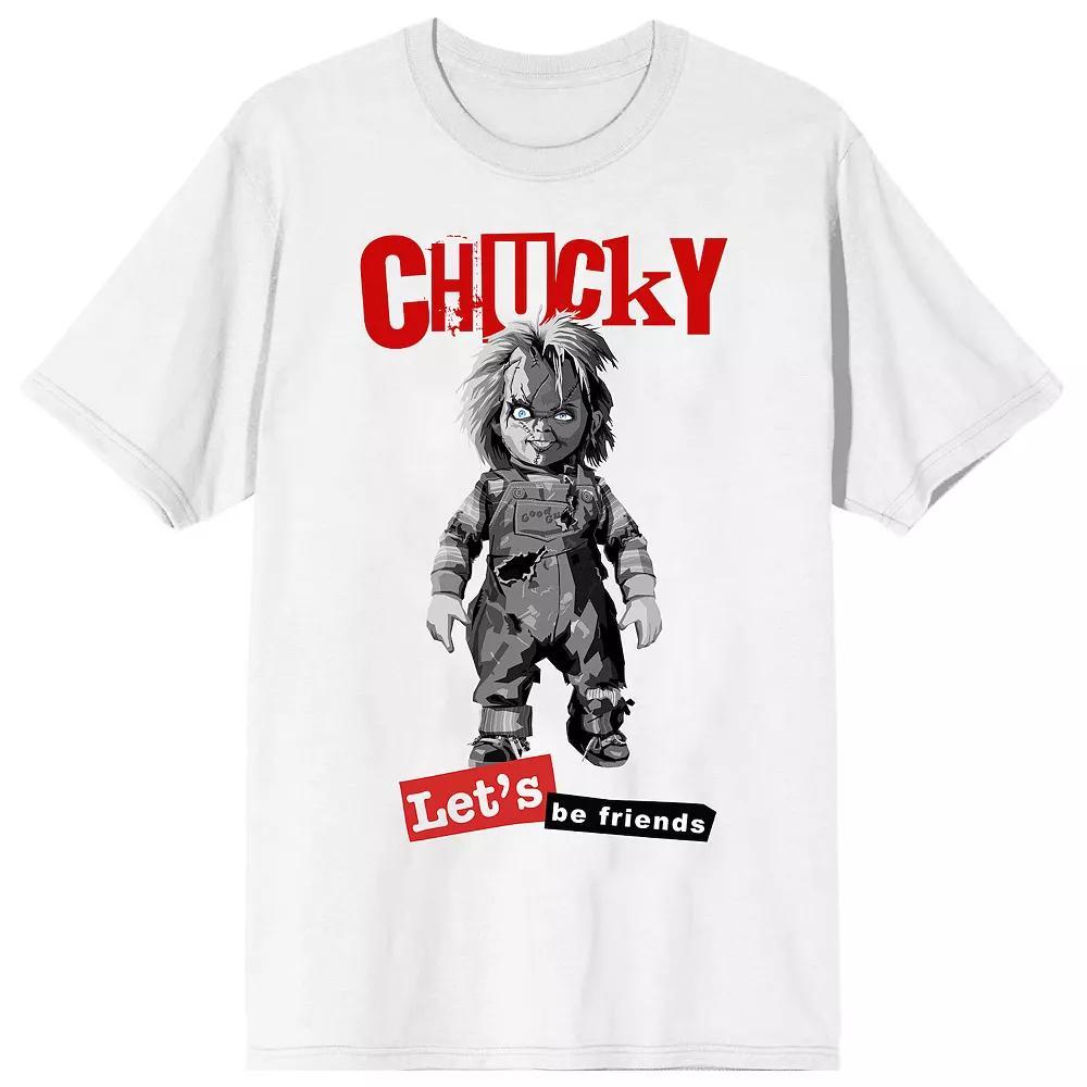 Men's Chucky Lets Be Friends Tee, Size: Medium, White Product Image