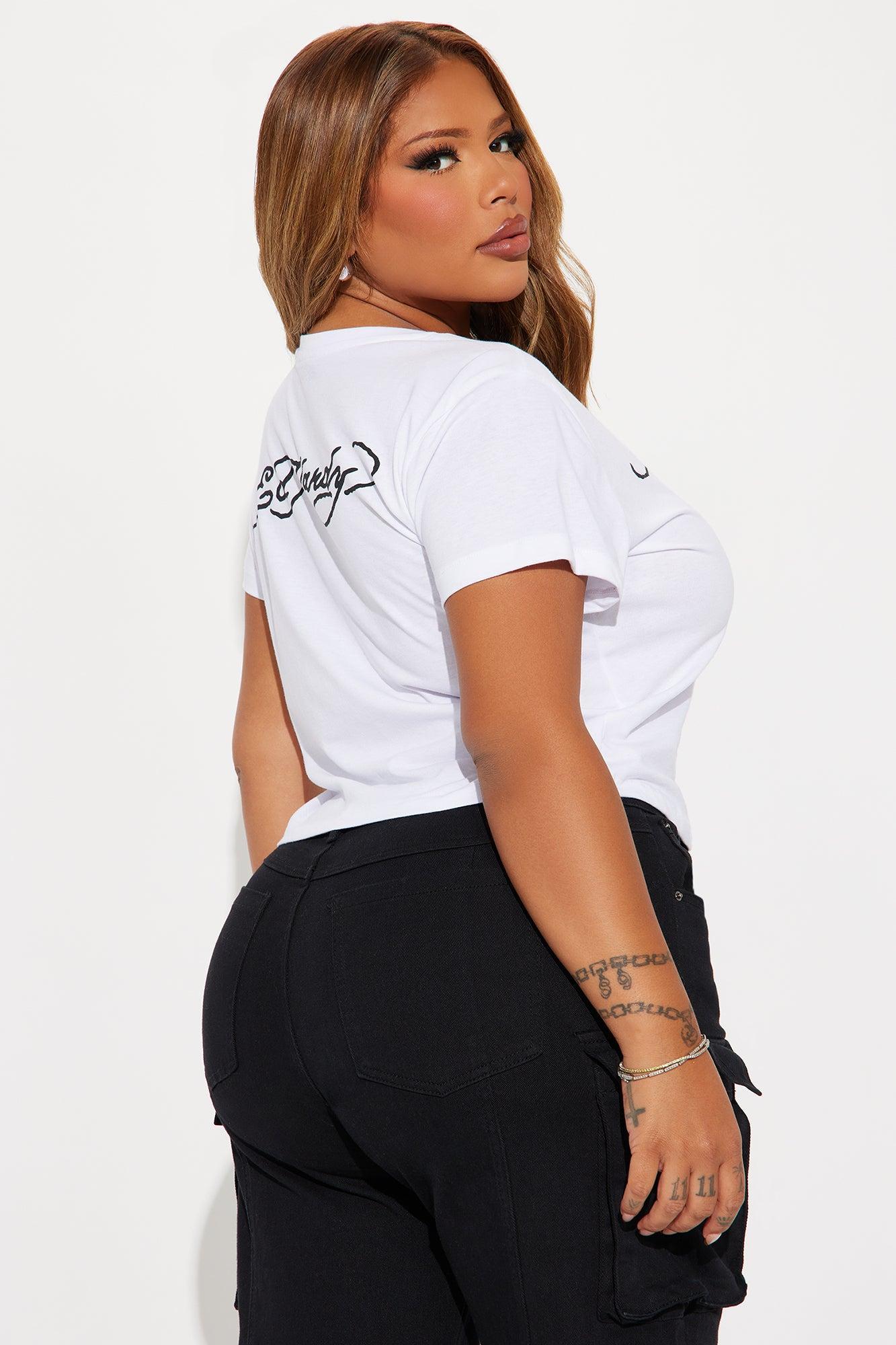 Ed Hardy Dagger And Rose Fitted Tee - White Product Image