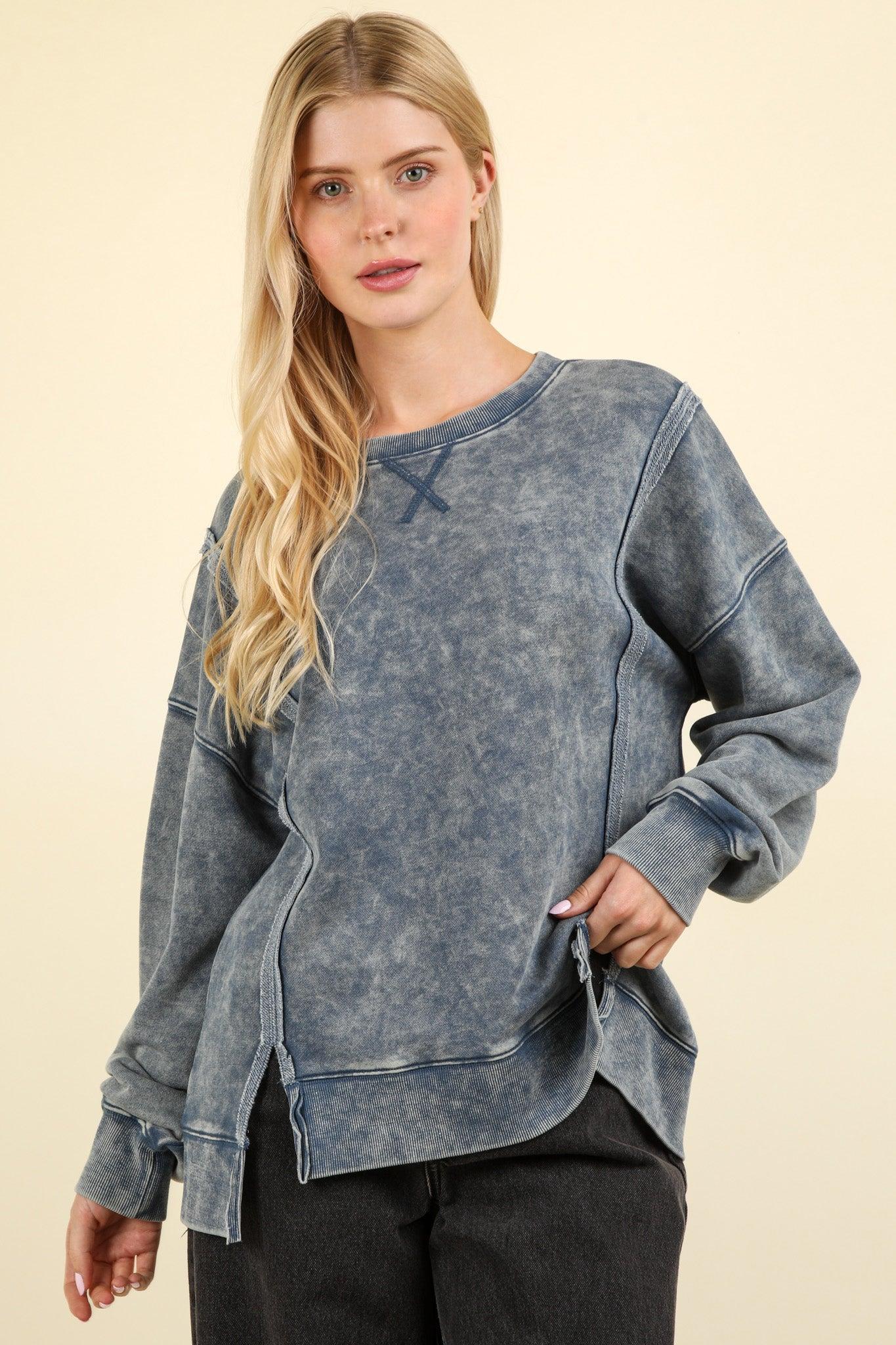 French Terry Top- Beige Product Image