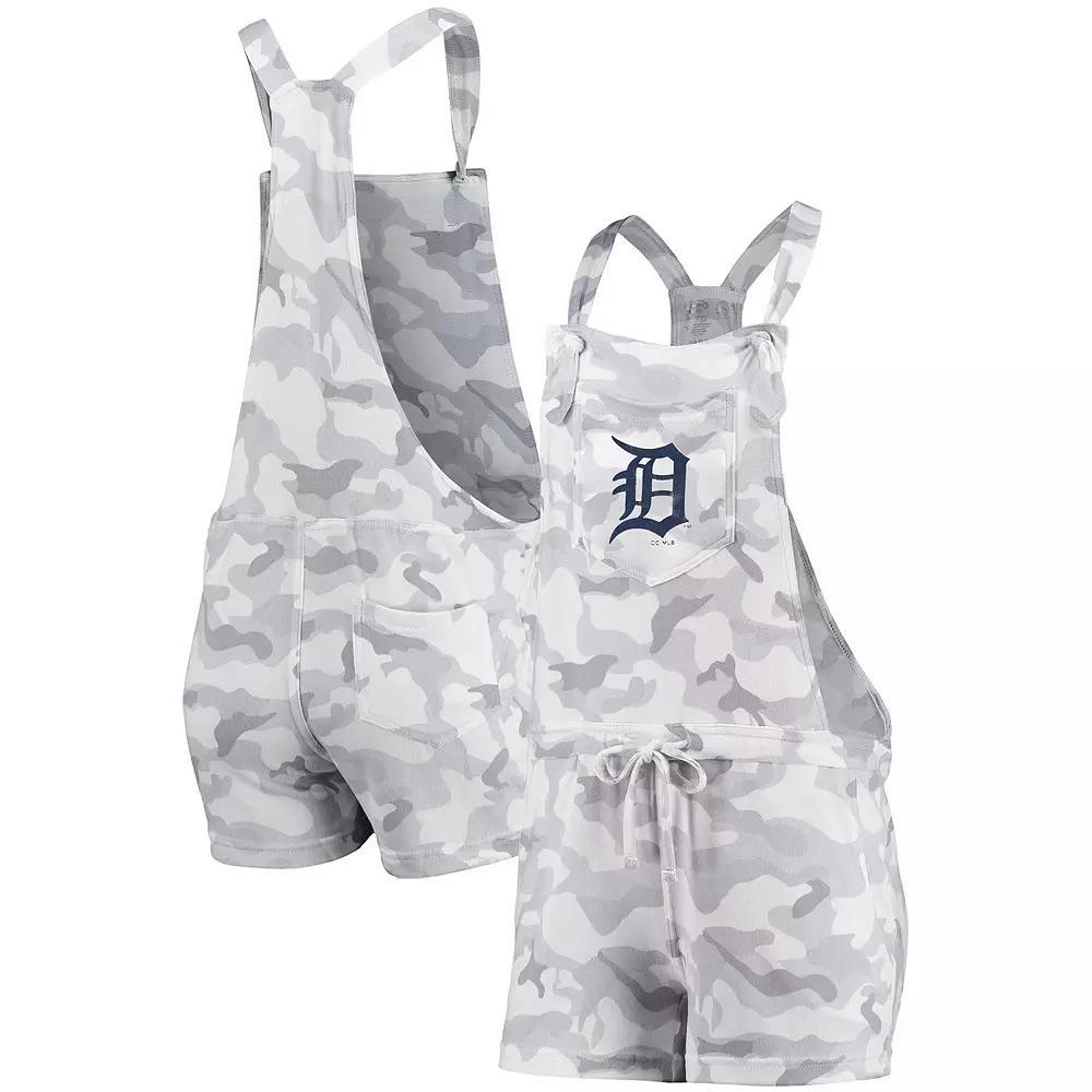 Women's Concepts Sport Gray Detroit Tigers Camo Overall Romper, Size: Small, Grey Product Image