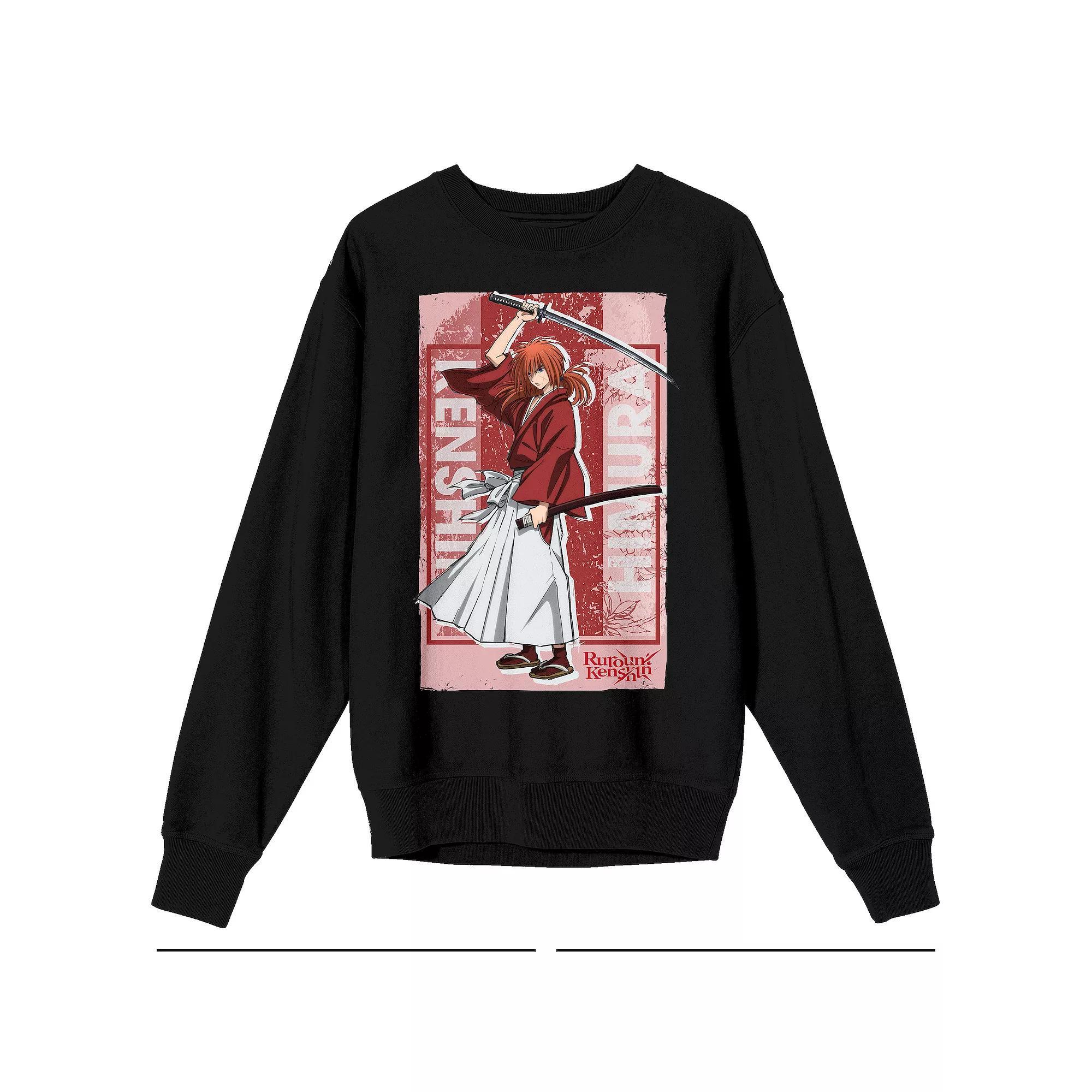 Men's Rurouni Kenshin Samurai Sweatshirt, Size: Small, Black Product Image