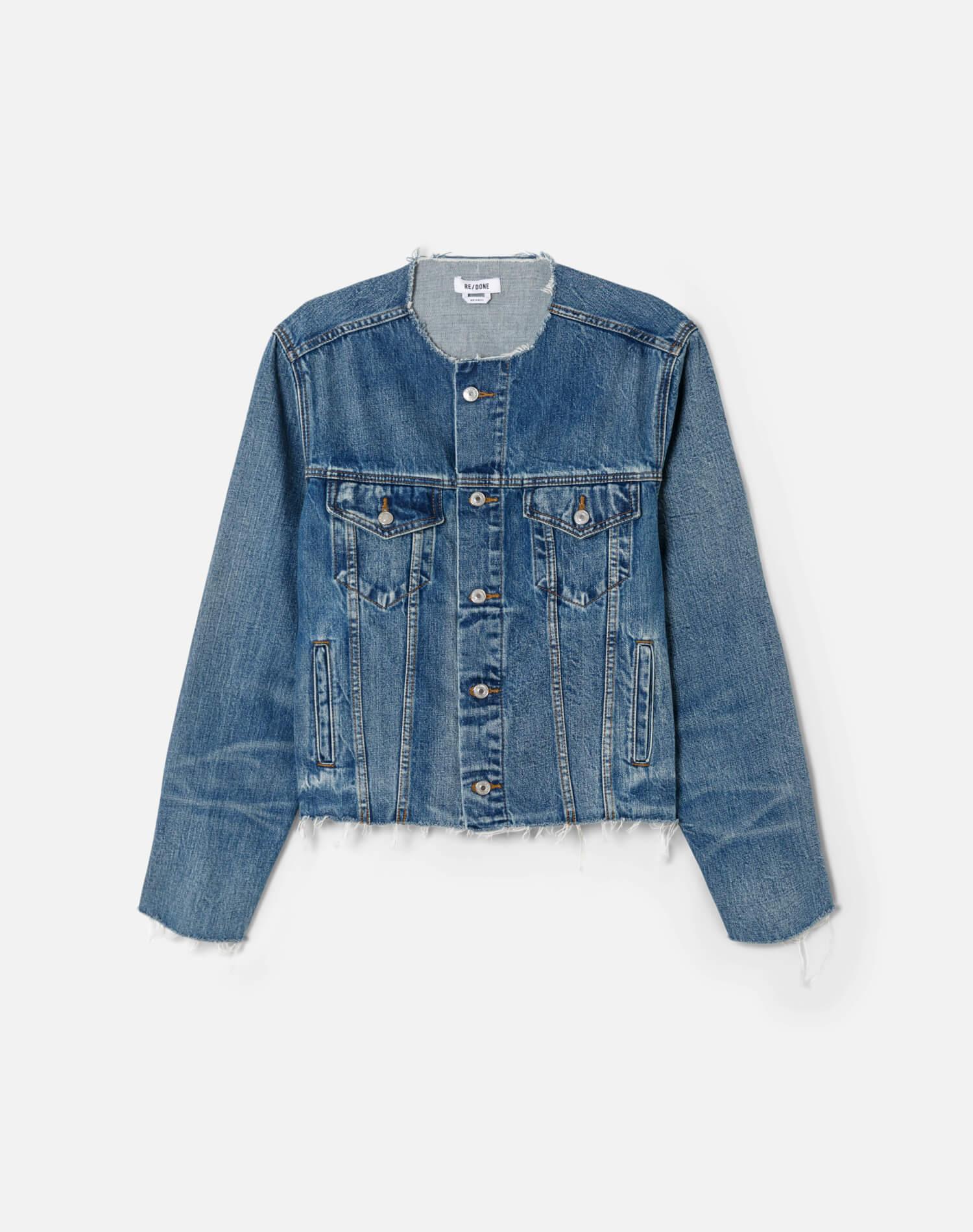 Cutoff Trucker Jacket - Mid Fade Product Image