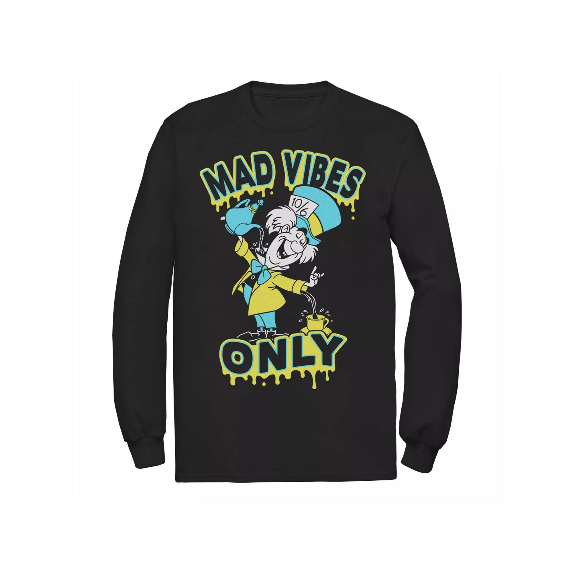 Disney's Alice In Wonderland Mad Hatter Men's Mad Vibes Only Tee, Size: Medium, Black Product Image