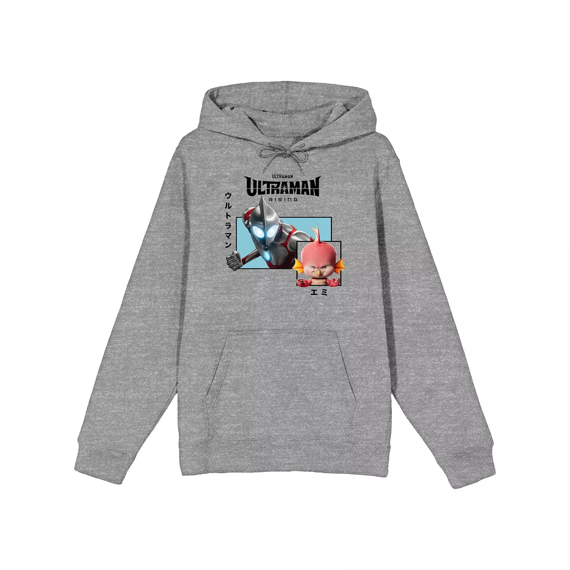 Men's Ultraman Rising Ultraman & Emi Graphic Hoodie, Size: Small, Gray Product Image